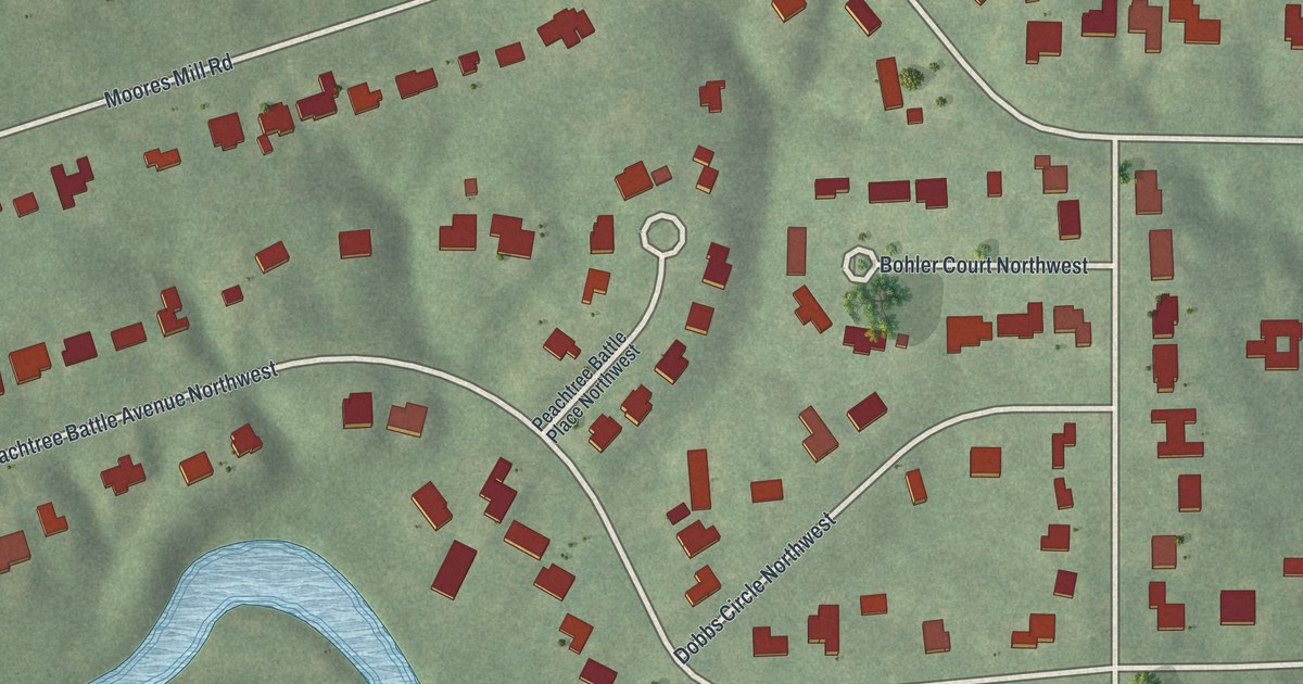 Map of Wesley Battle, Georgia
