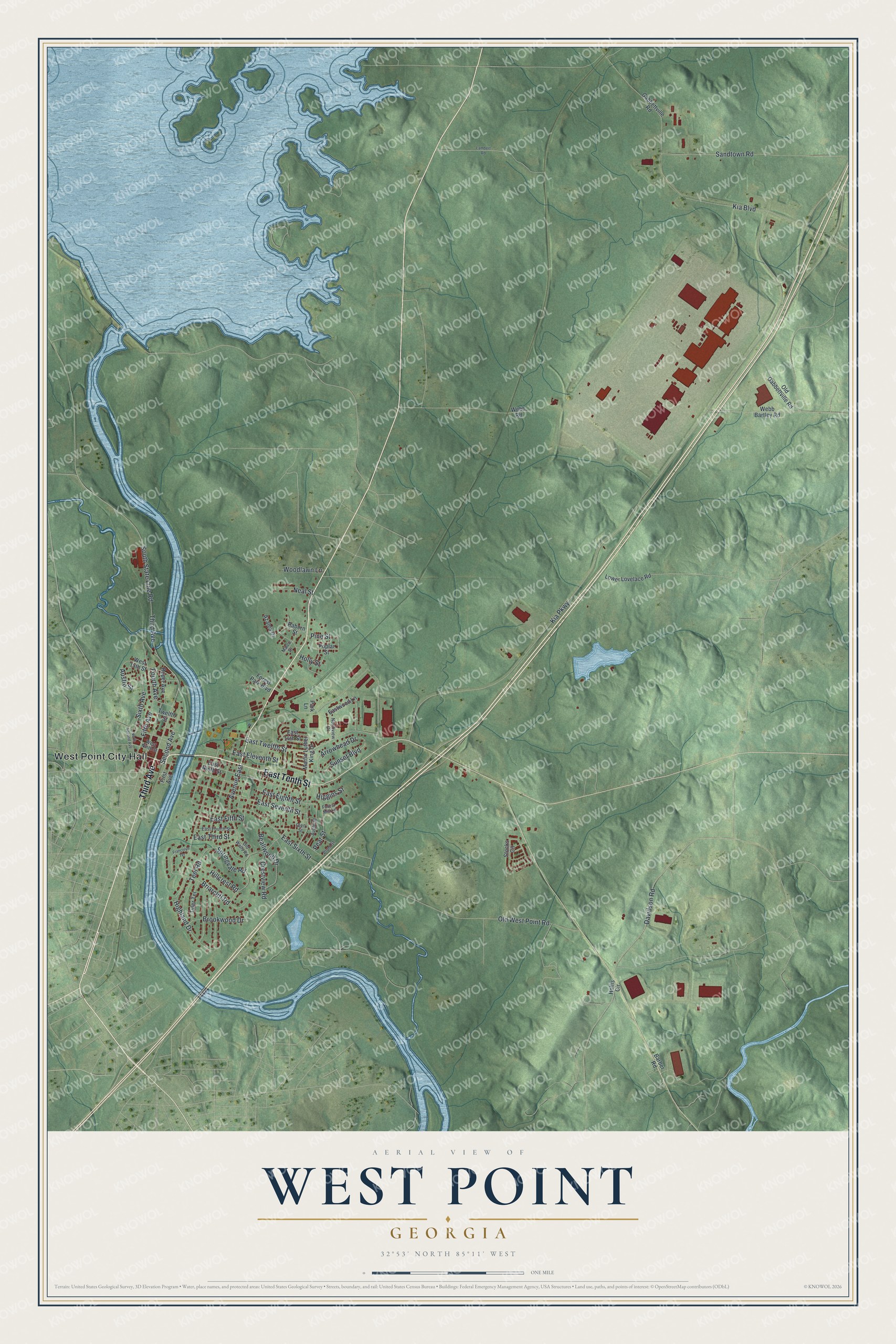 Watermarked full-map preview of West Point, Georgia
