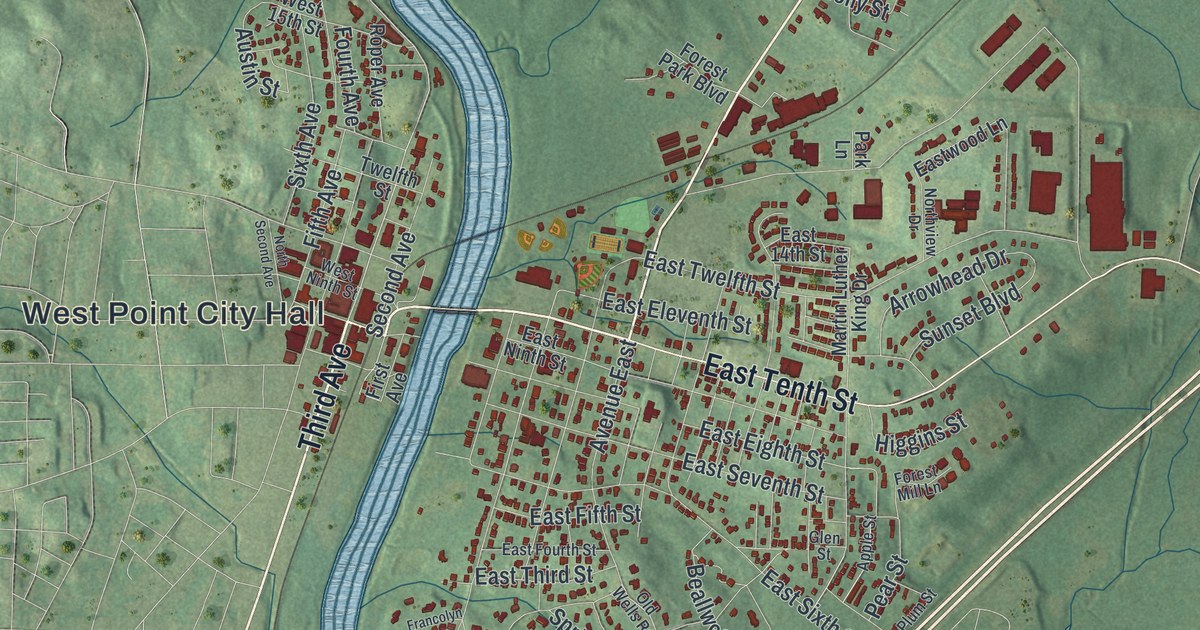 Map of West Point, Georgia