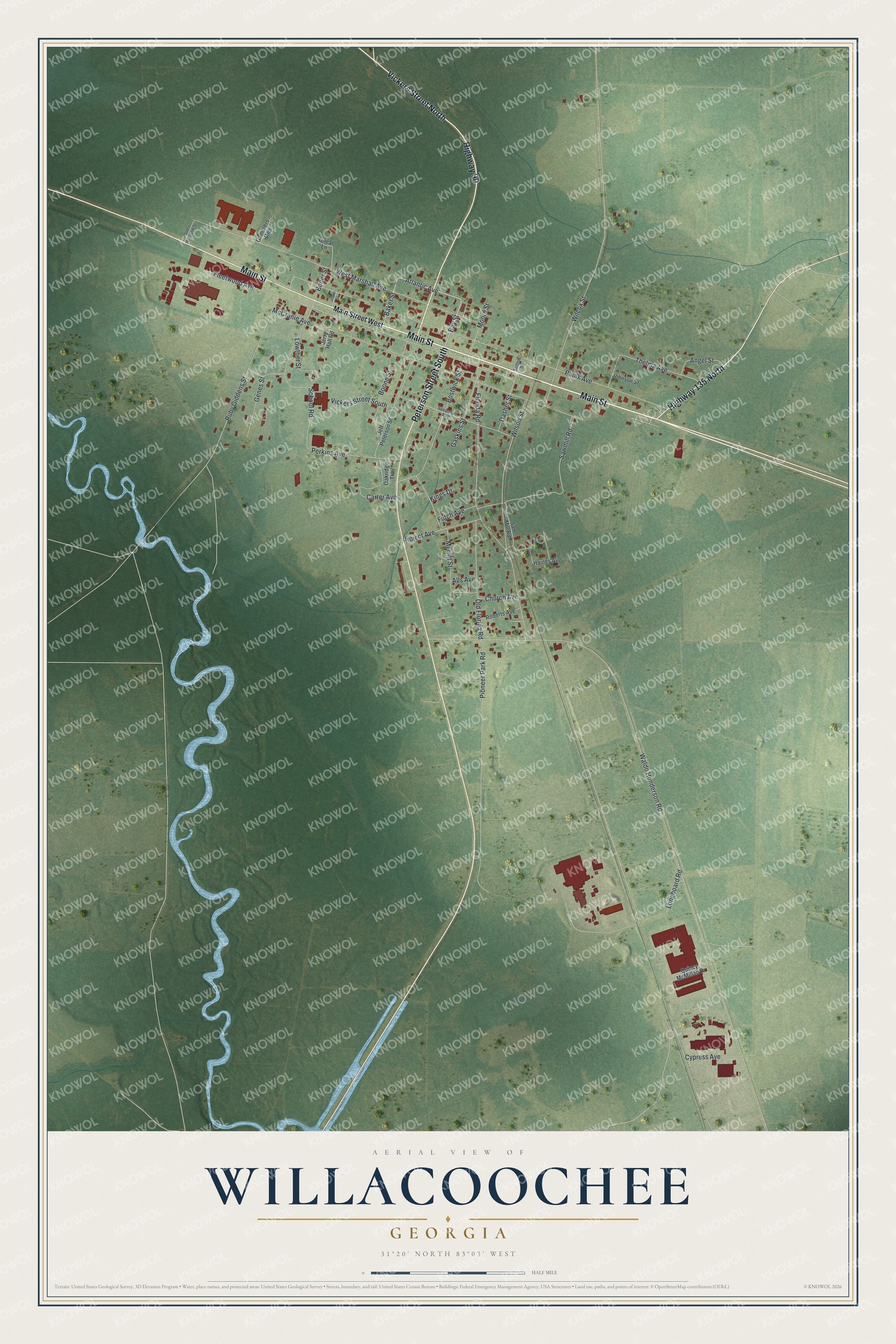 Watermarked full-map preview of Willacoochee, Georgia