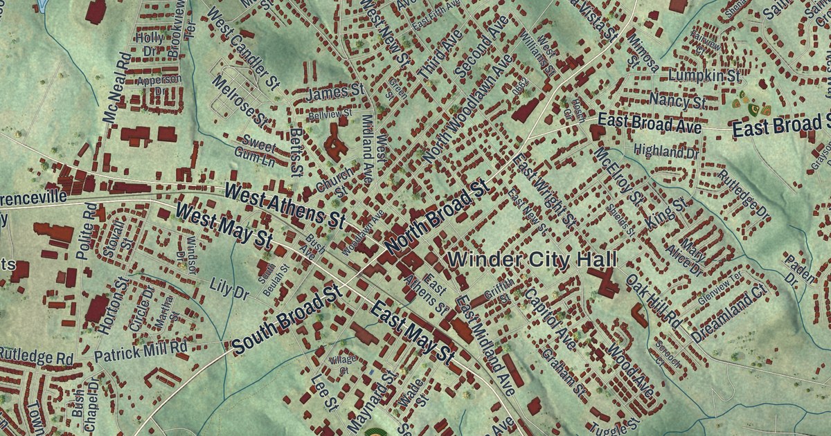 Map of Winder, Georgia