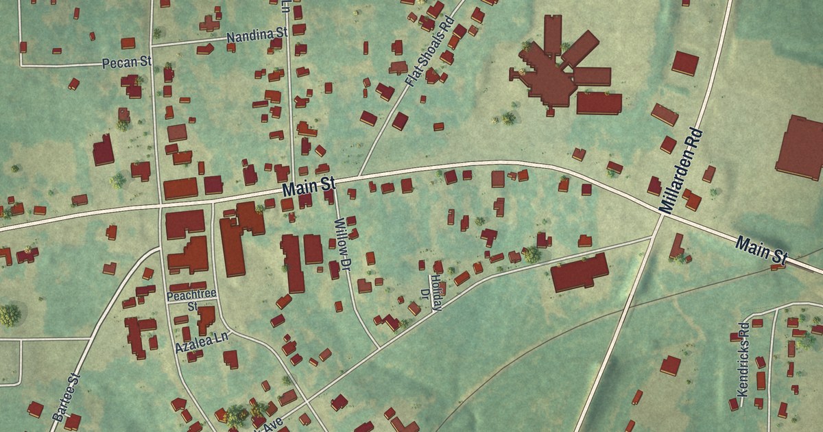 Map of Woodbury, Georgia