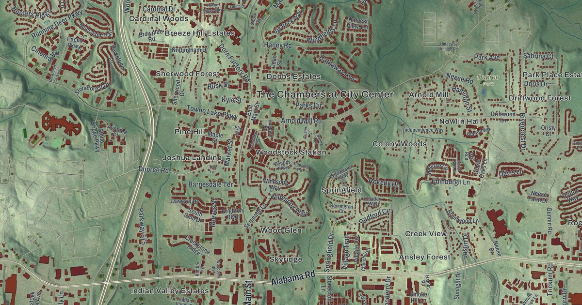 Map of Woodstock, Georgia
