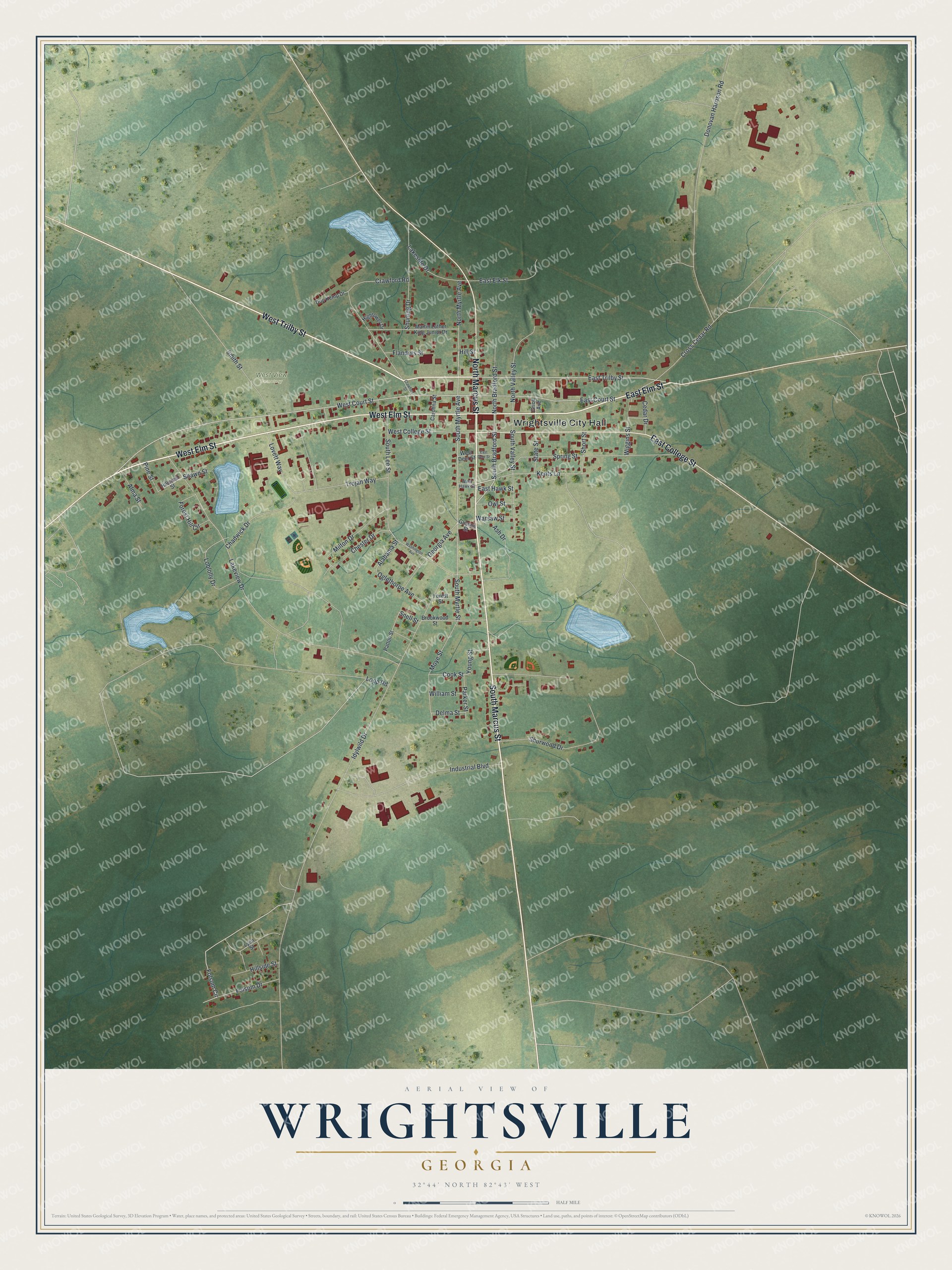 Watermarked full-map preview of Wrightsville, Georgia