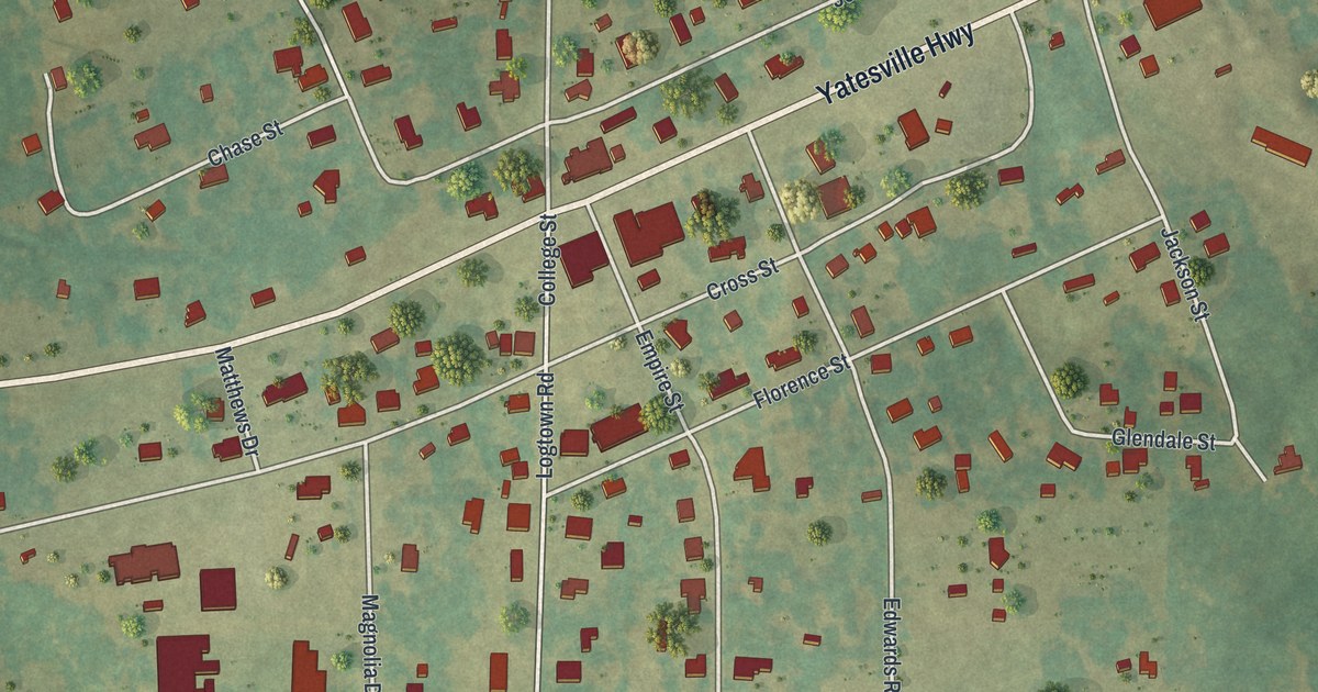 Map of Yatesville, Georgia