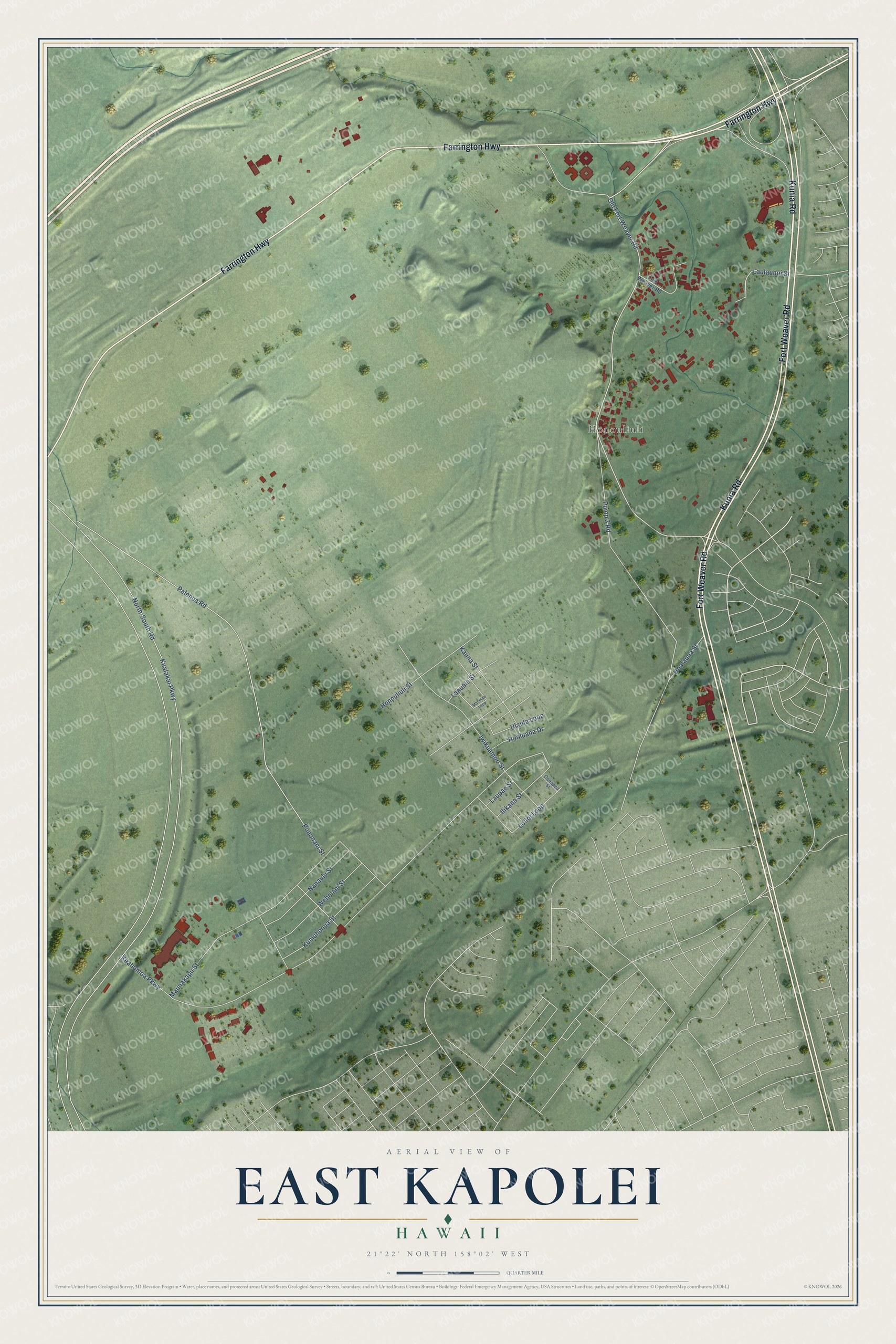Watermarked full-map preview of East Kapolei, Hawaii