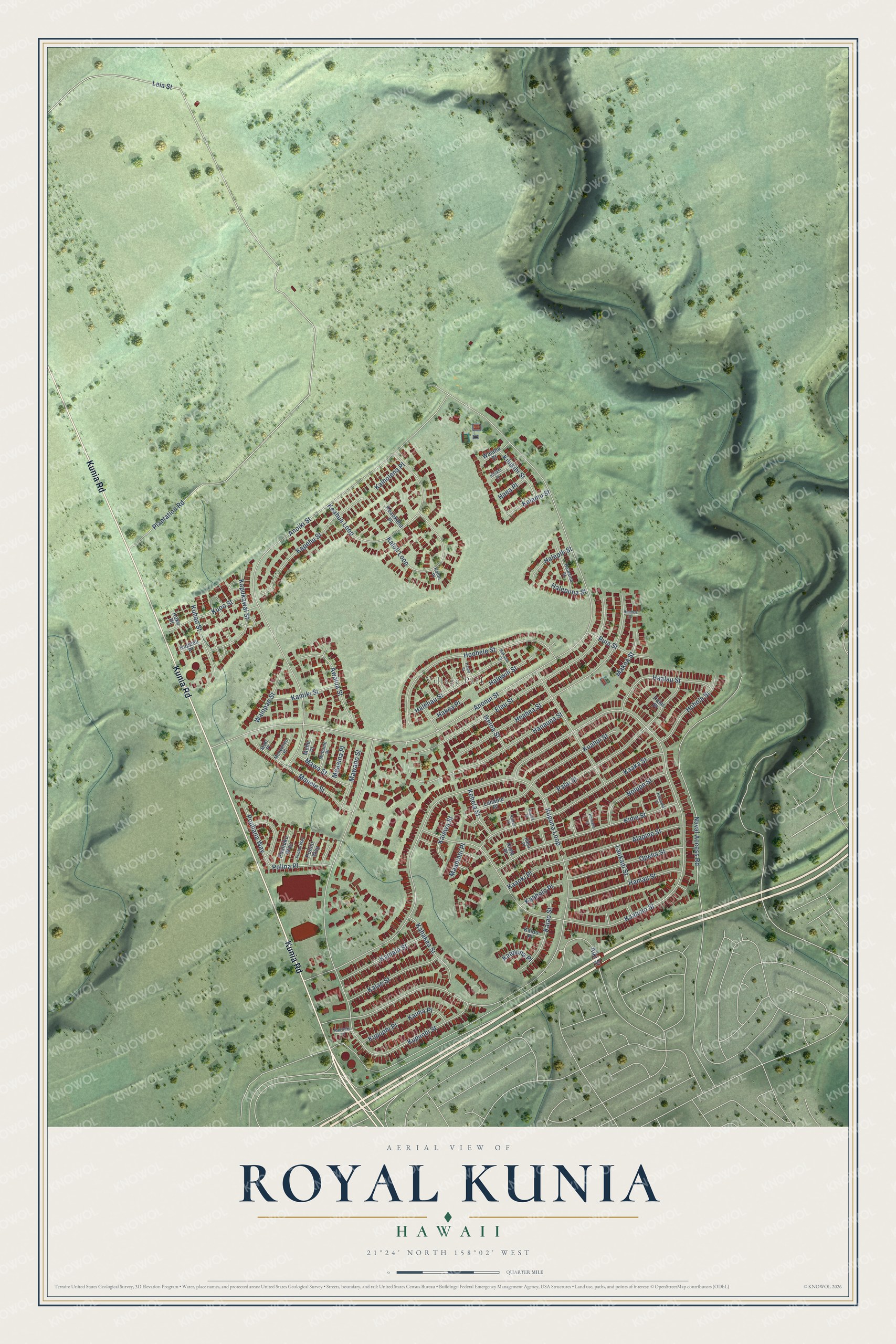 Watermarked full-map preview of Royal Kunia, Hawaii