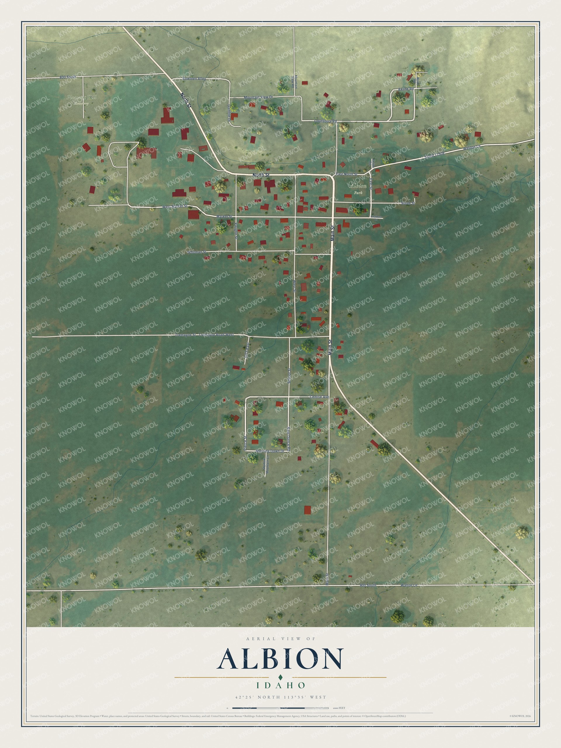 Watermarked full-map preview of Albion, Idaho