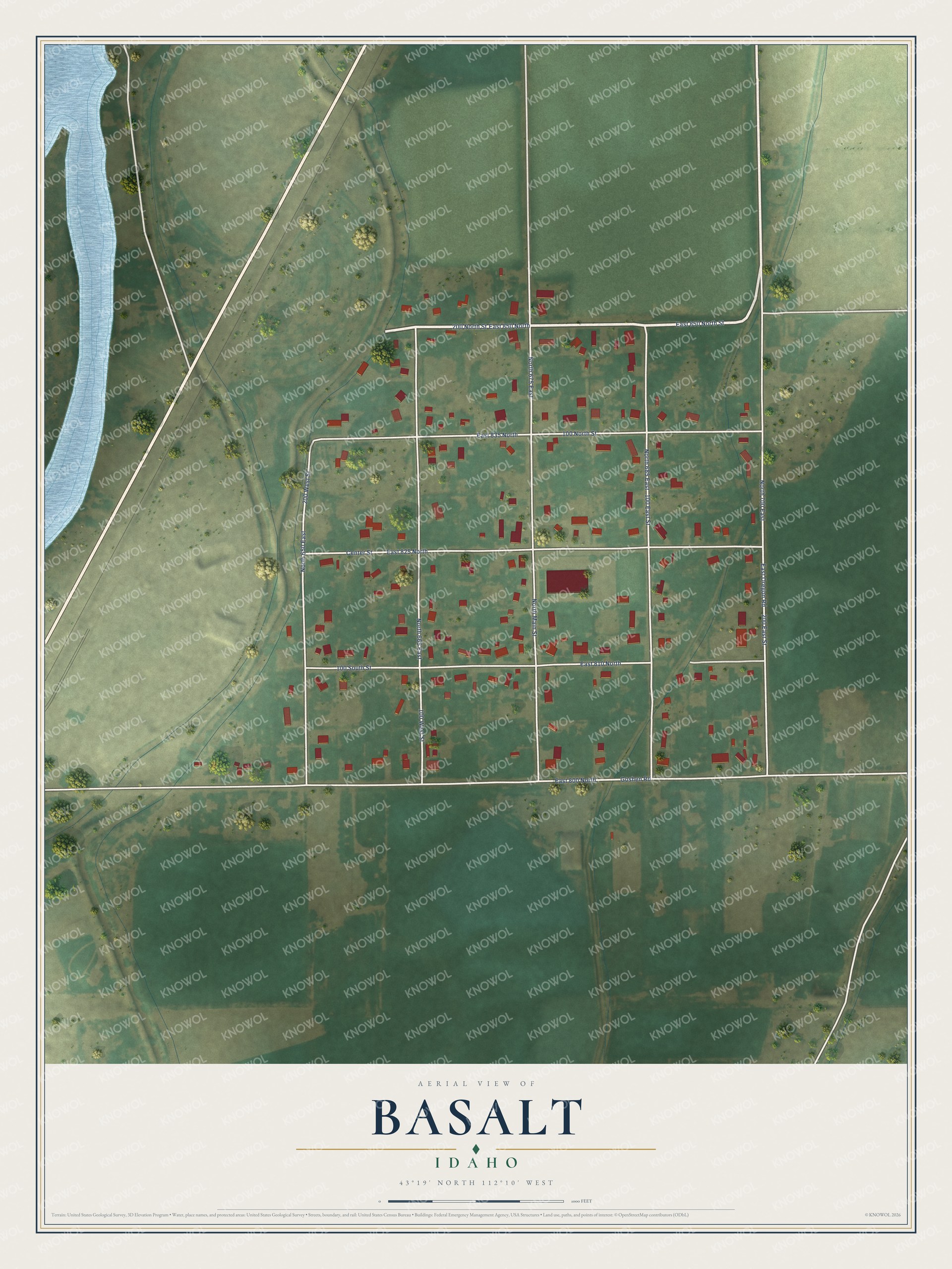 Watermarked full-map preview of Basalt, Idaho