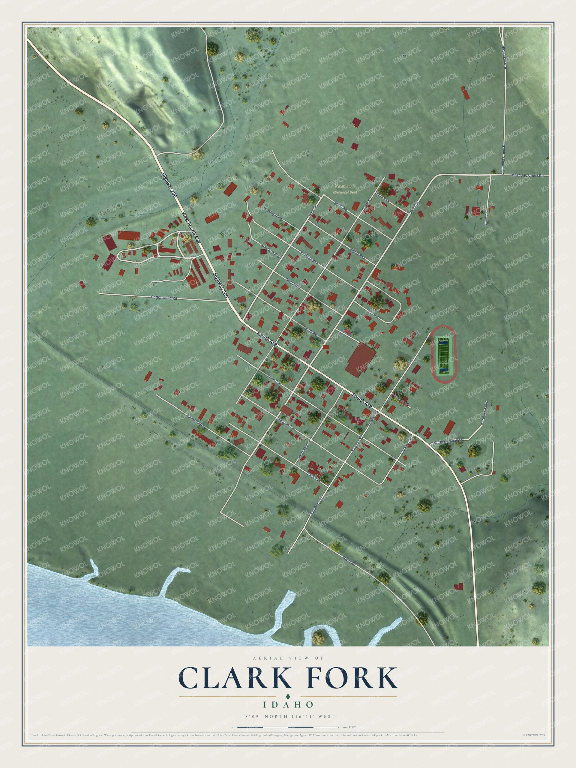 Watermarked full-map preview of Clark Fork, Idaho