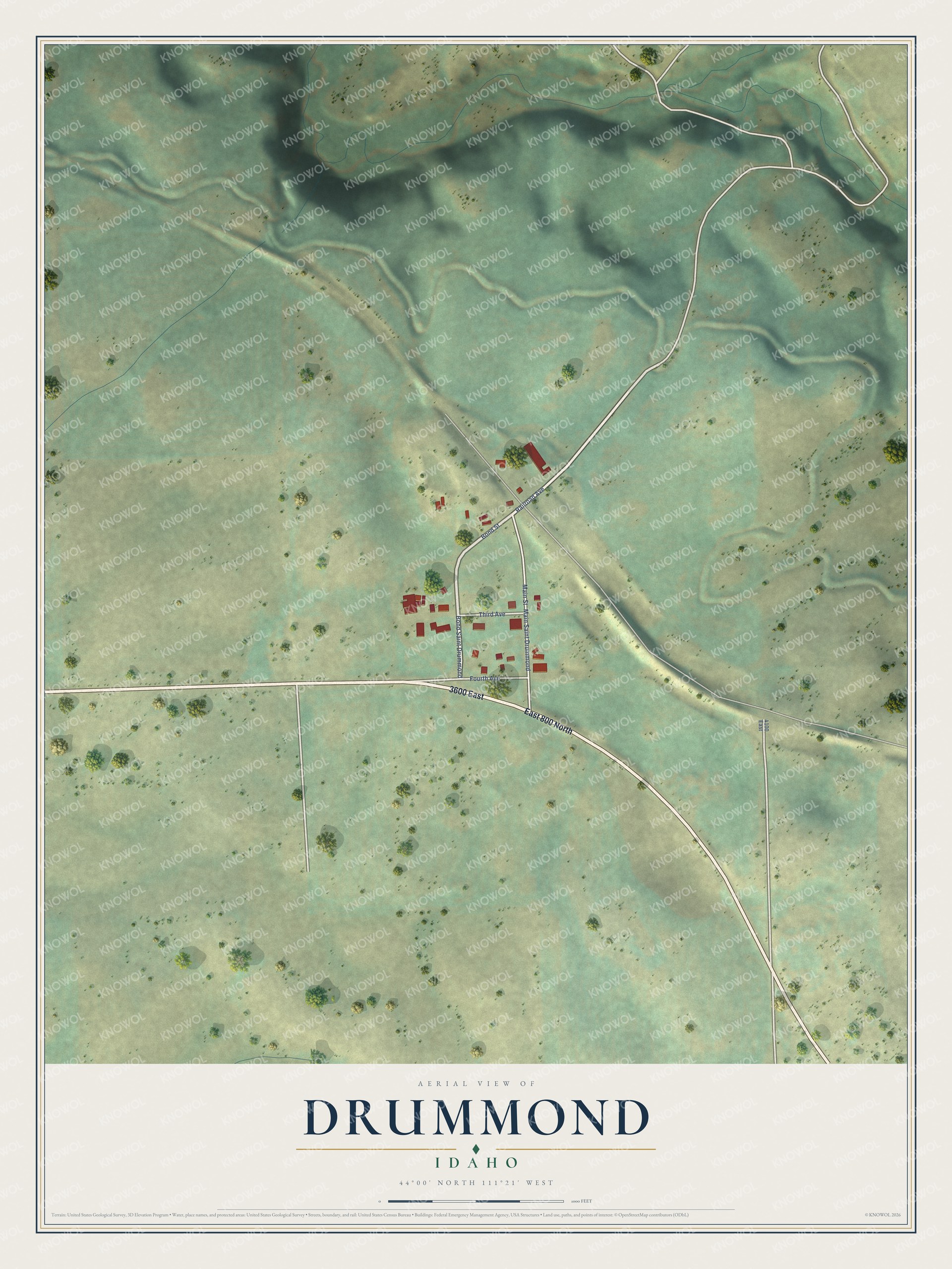 Watermarked full-map preview of Drummond, Idaho