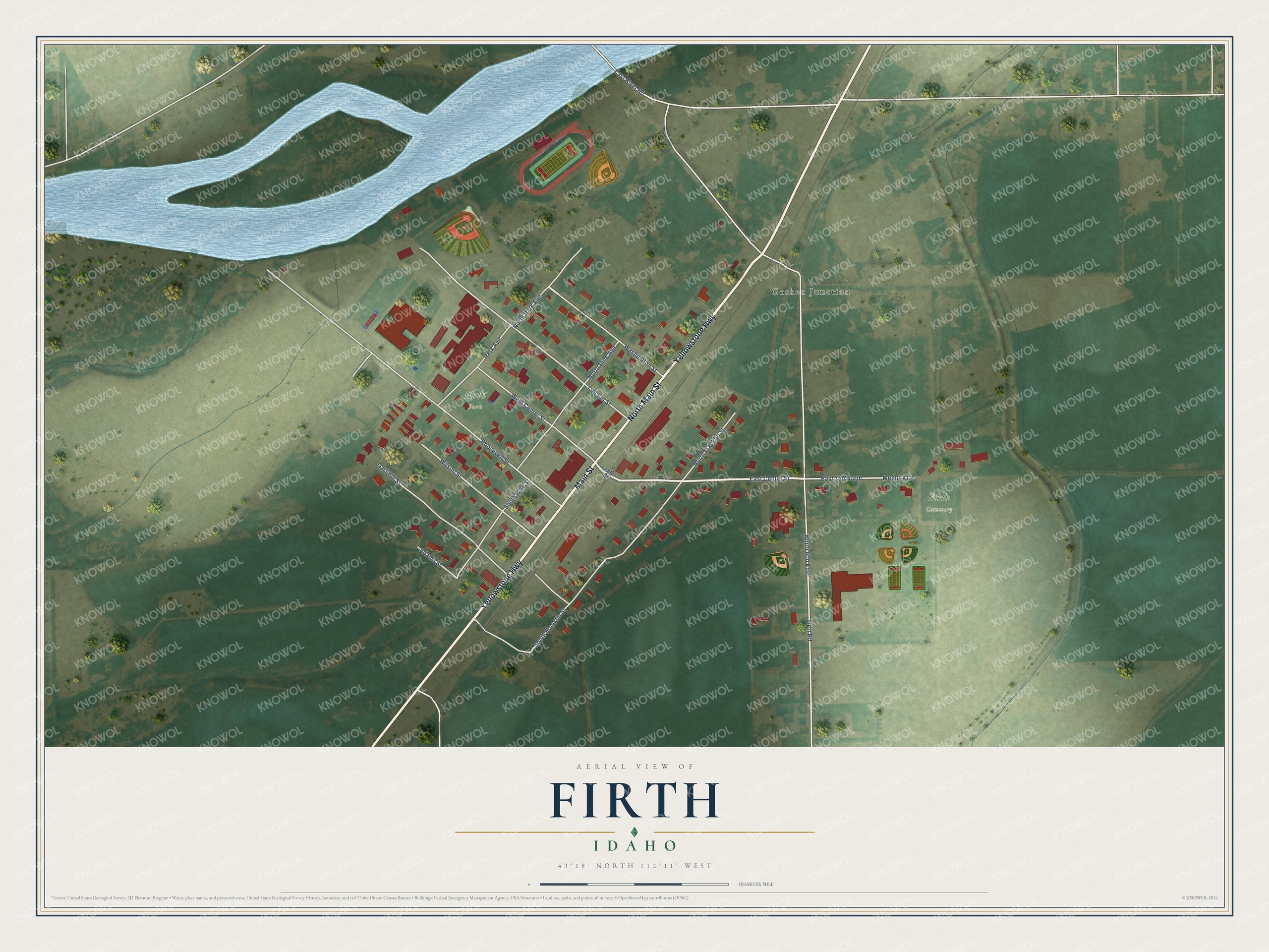 Watermarked full-map preview of Firth, Idaho