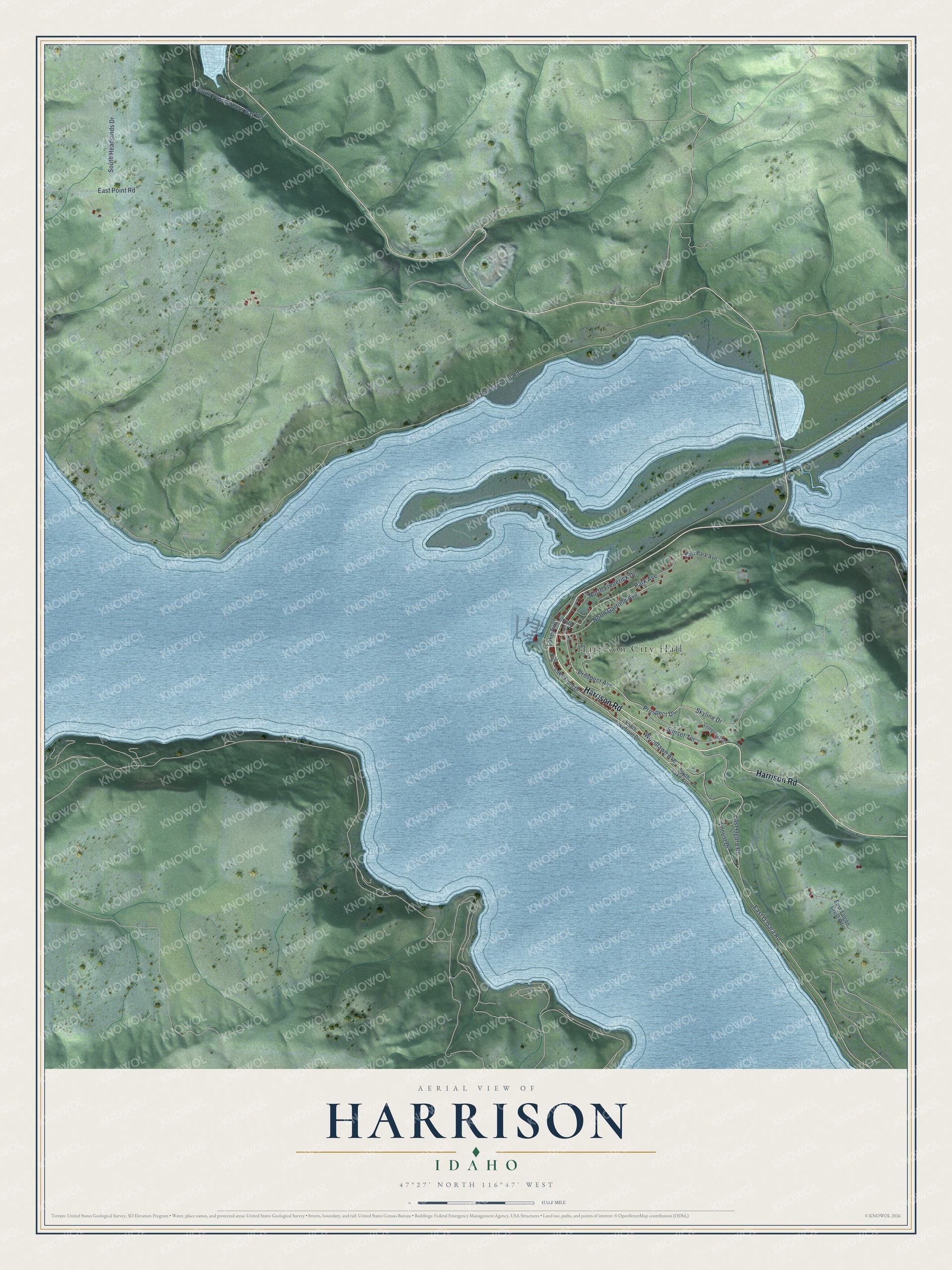 Watermarked full-map preview of Harrison, Idaho
