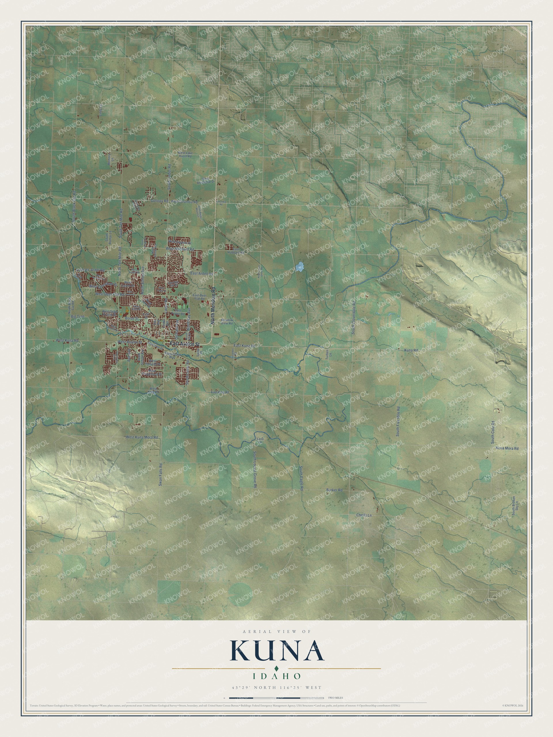 Watermarked full-map preview of Kuna, Idaho