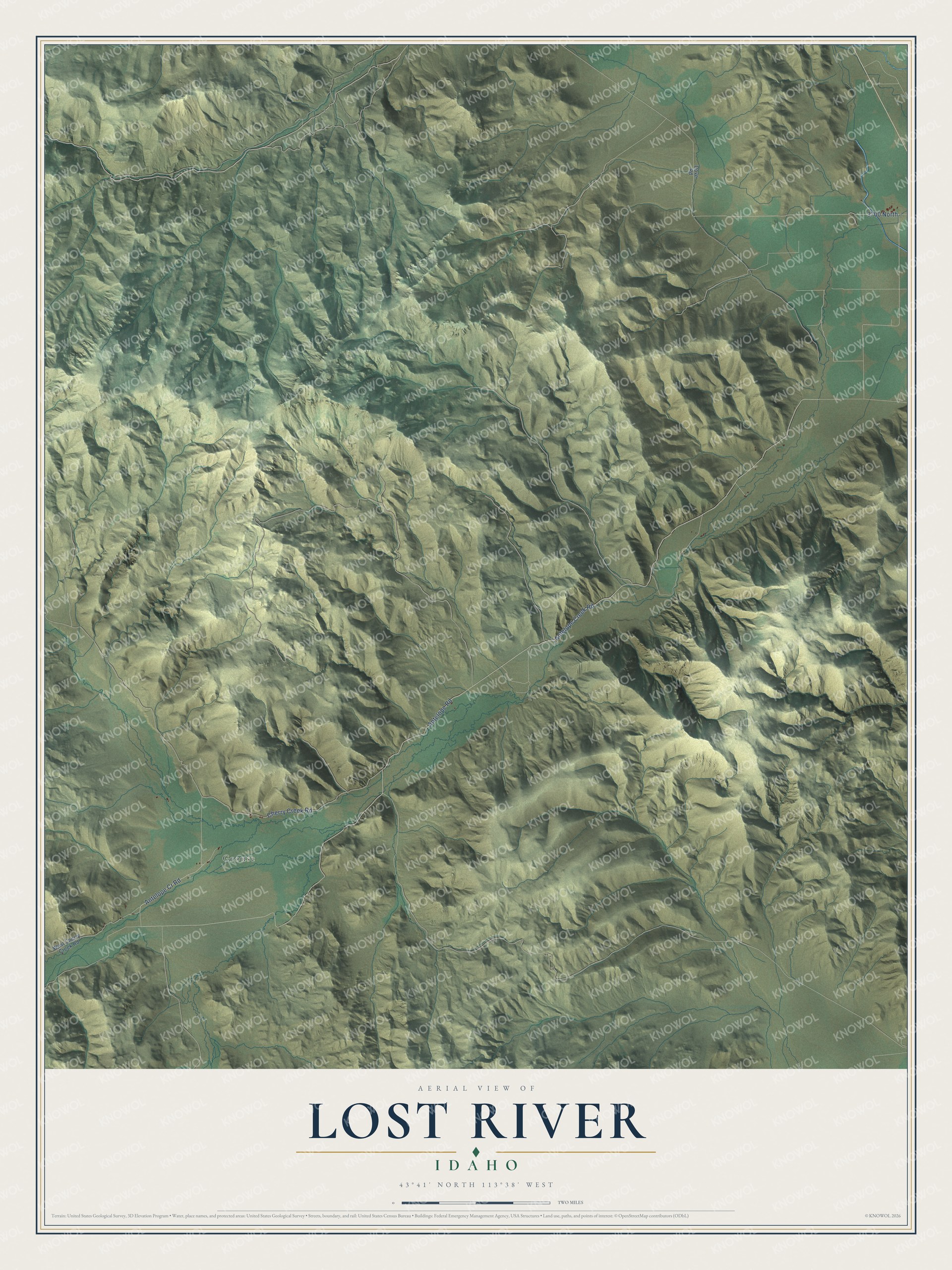 Watermarked full-map preview of Lost River, Idaho