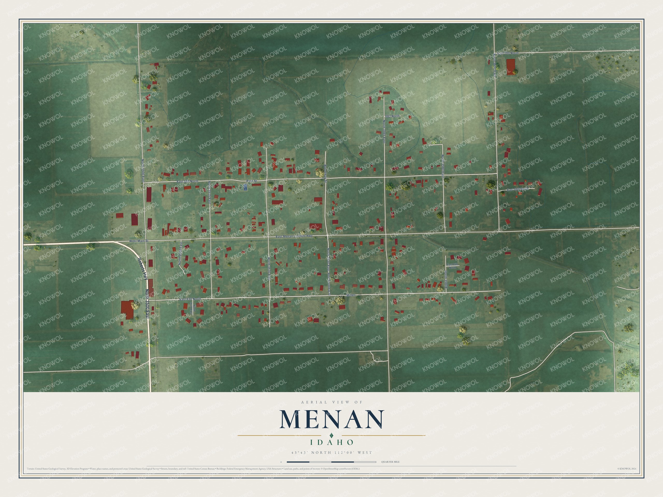Watermarked full-map preview of Menan, Idaho