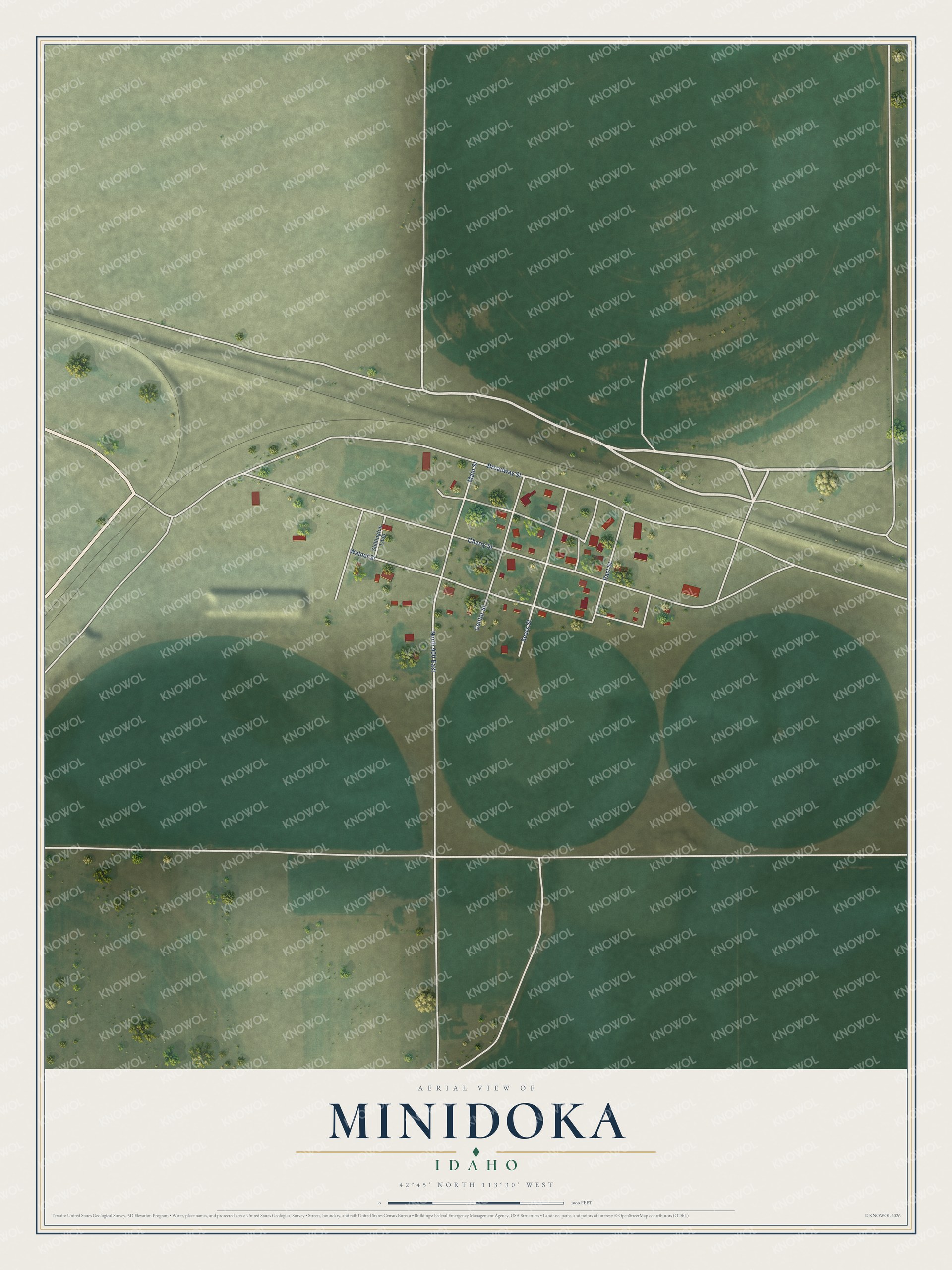 Watermarked full-map preview of Minidoka, Idaho