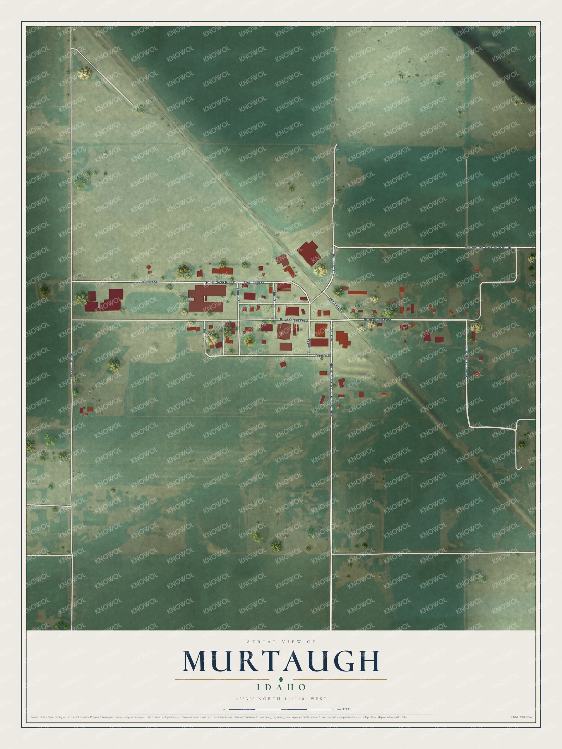 Watermarked full-map preview of Murtaugh, Idaho