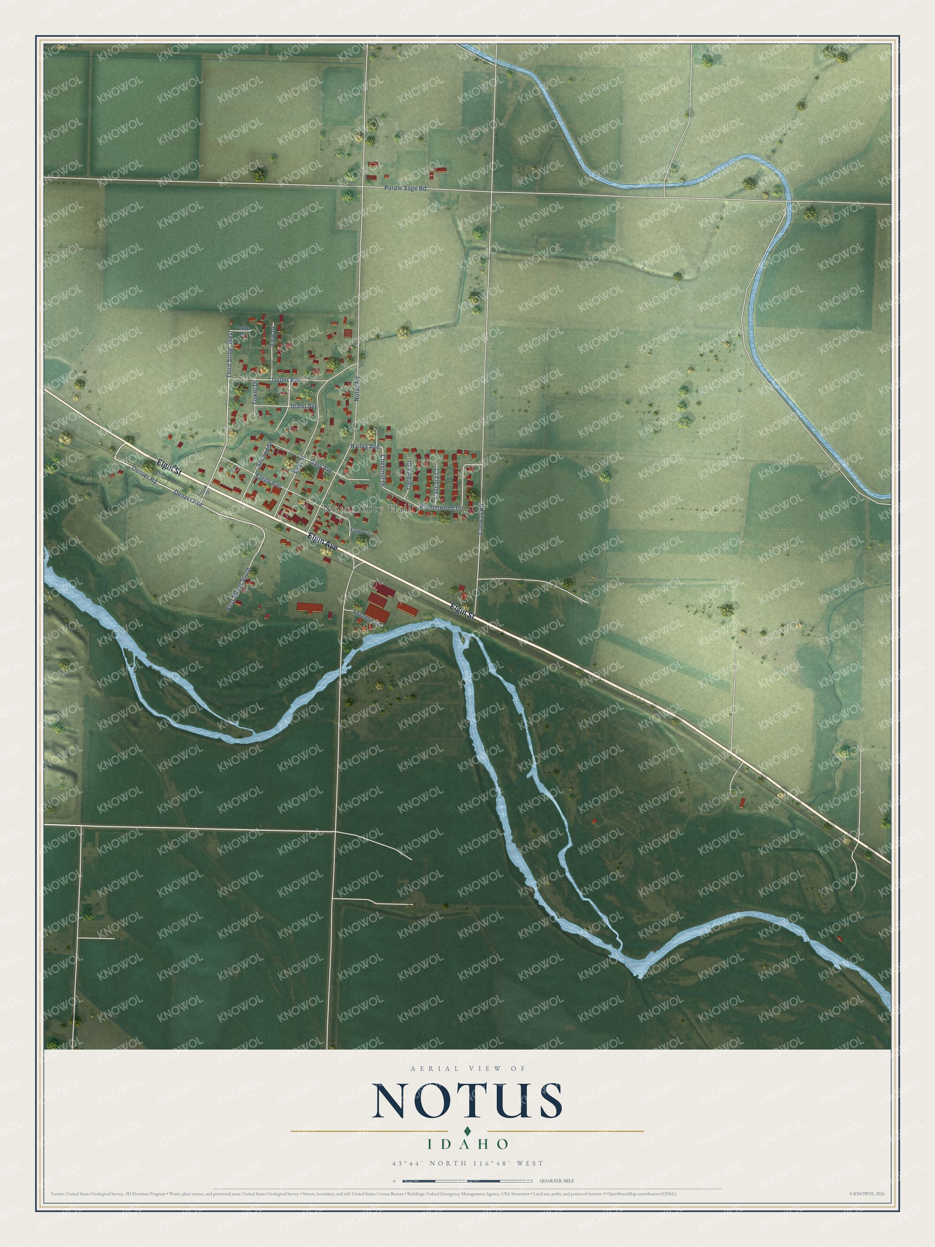 Watermarked full-map preview of Notus, Idaho