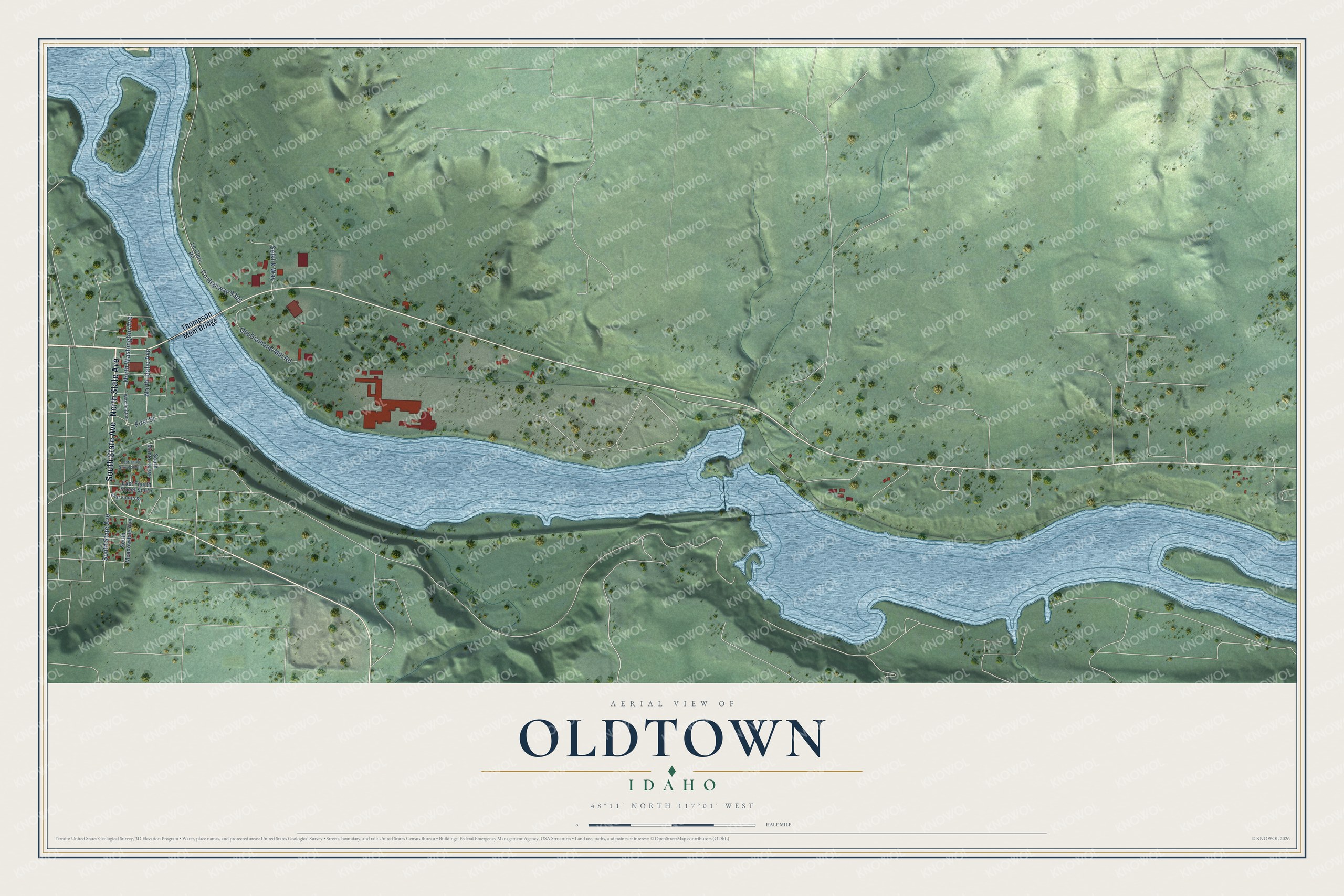Watermarked full-map preview of Oldtown, Idaho