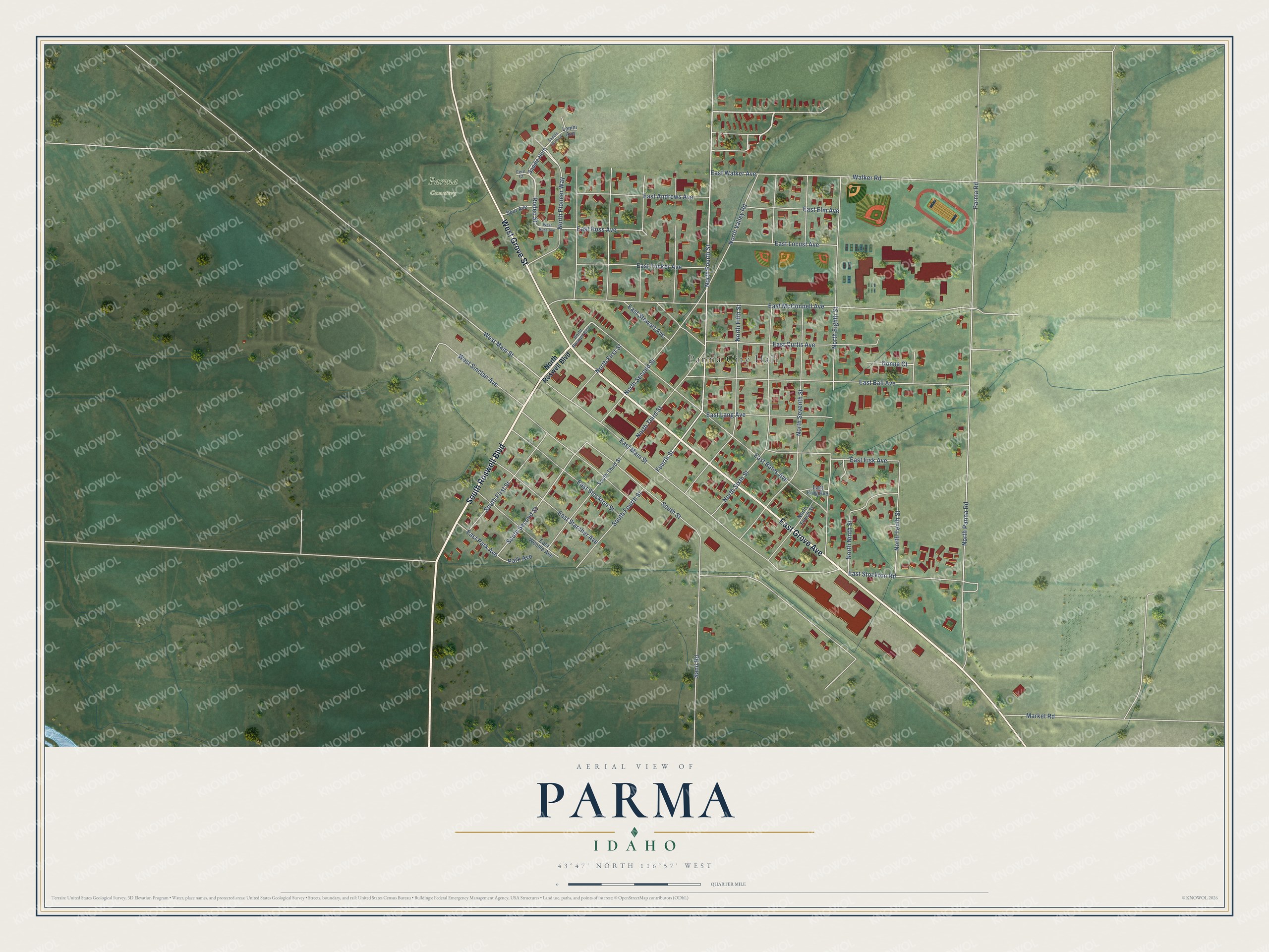 Watermarked full-map preview of Parma, Idaho