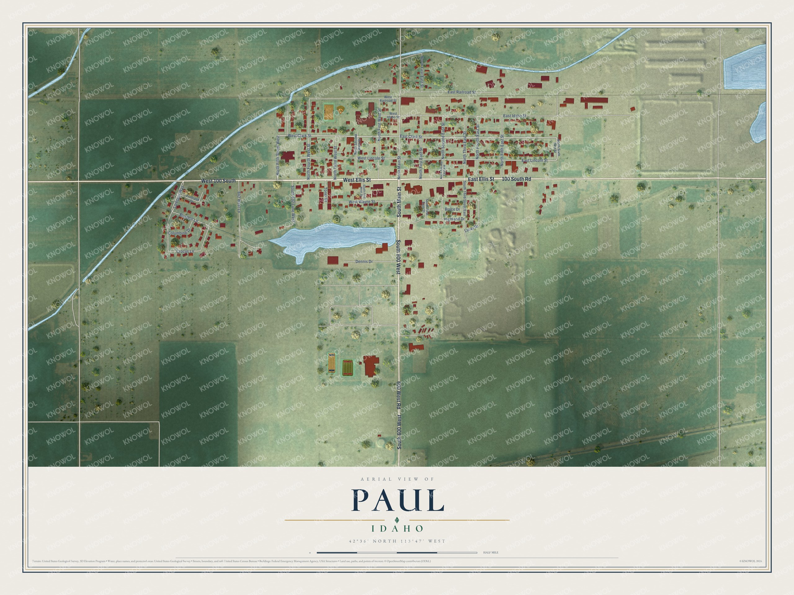 Watermarked full-map preview of Paul, Idaho