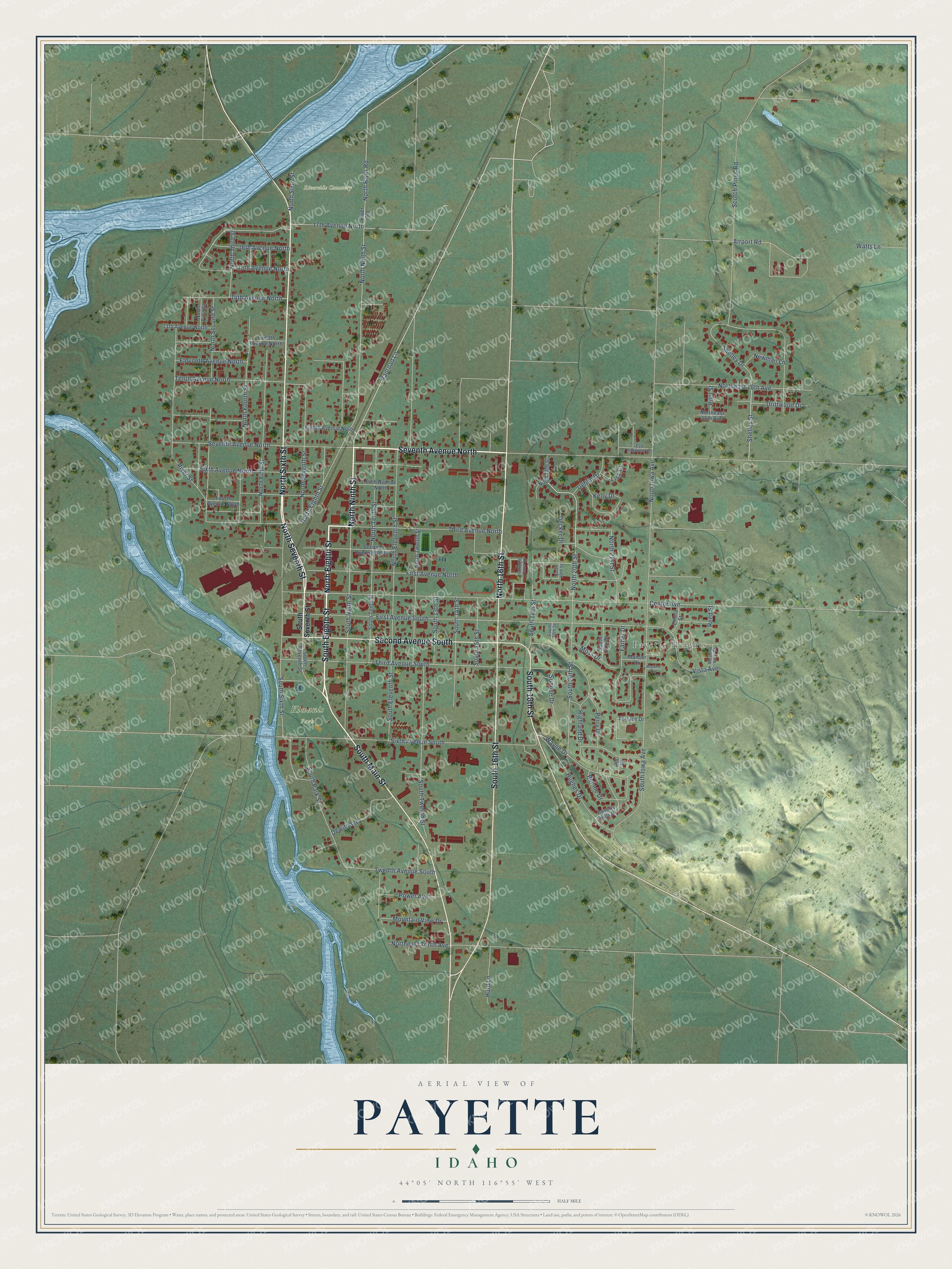 Watermarked full-map preview of Payette, Idaho