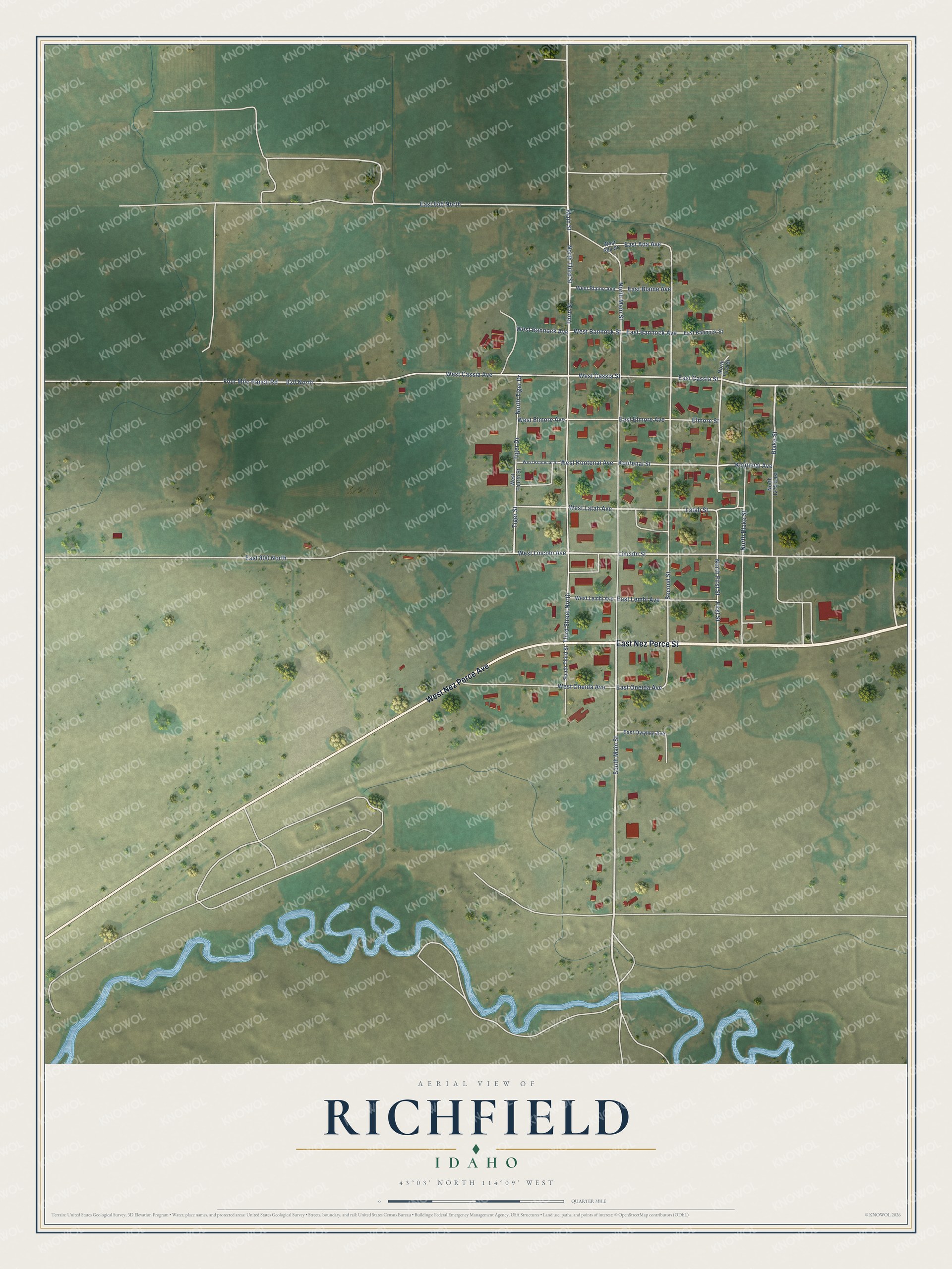 Watermarked full-map preview of Richfield, Idaho