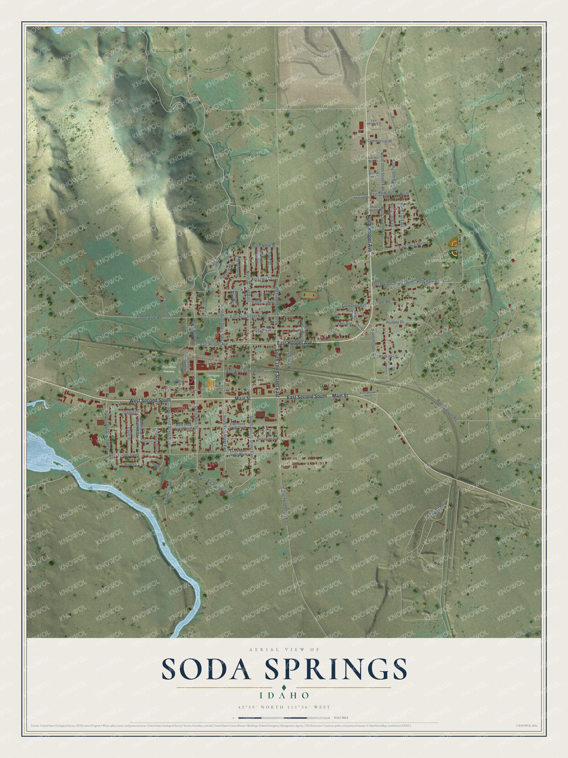 Watermarked full-map preview of Soda Springs, Idaho