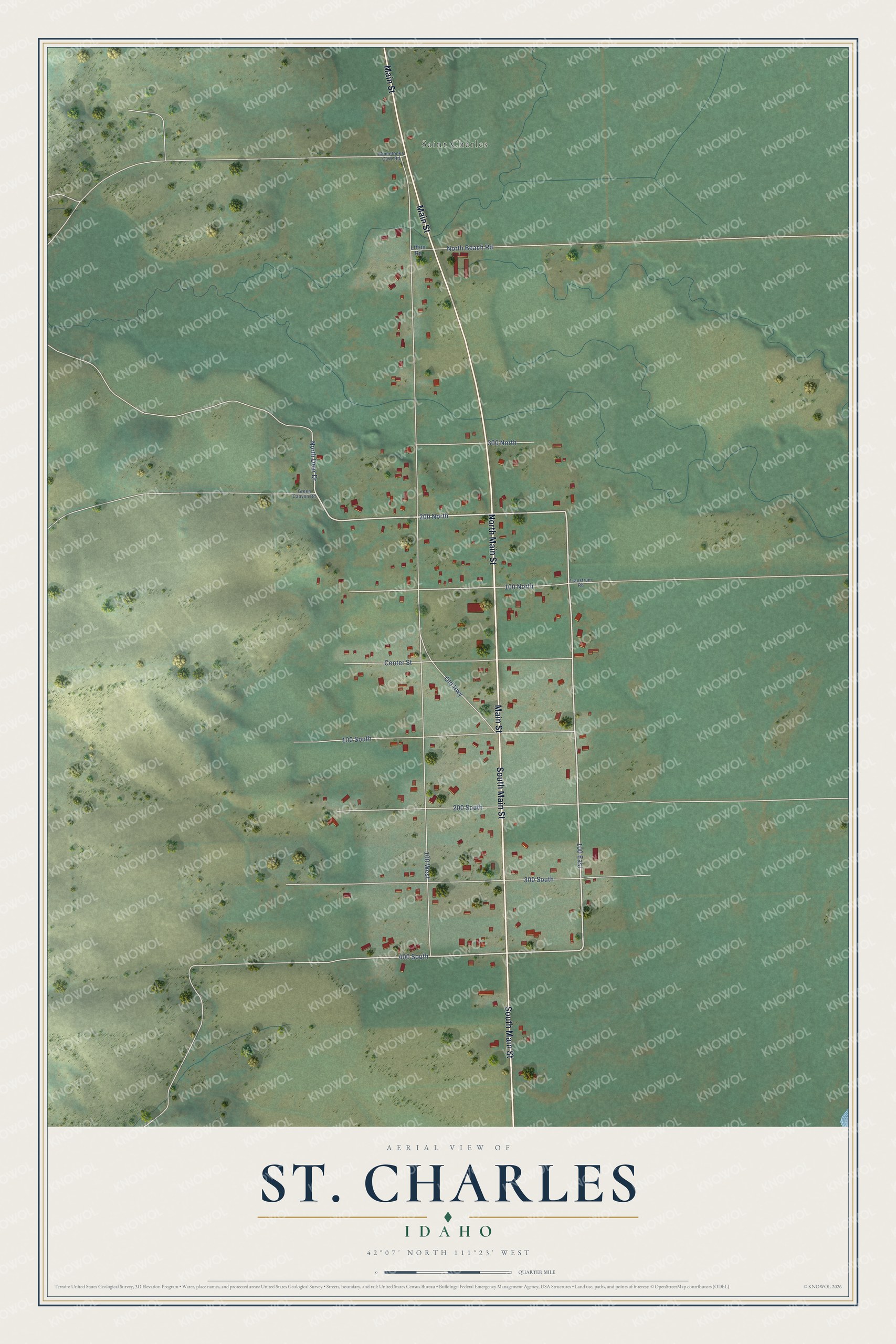 Watermarked full-map preview of St. Charles, Idaho