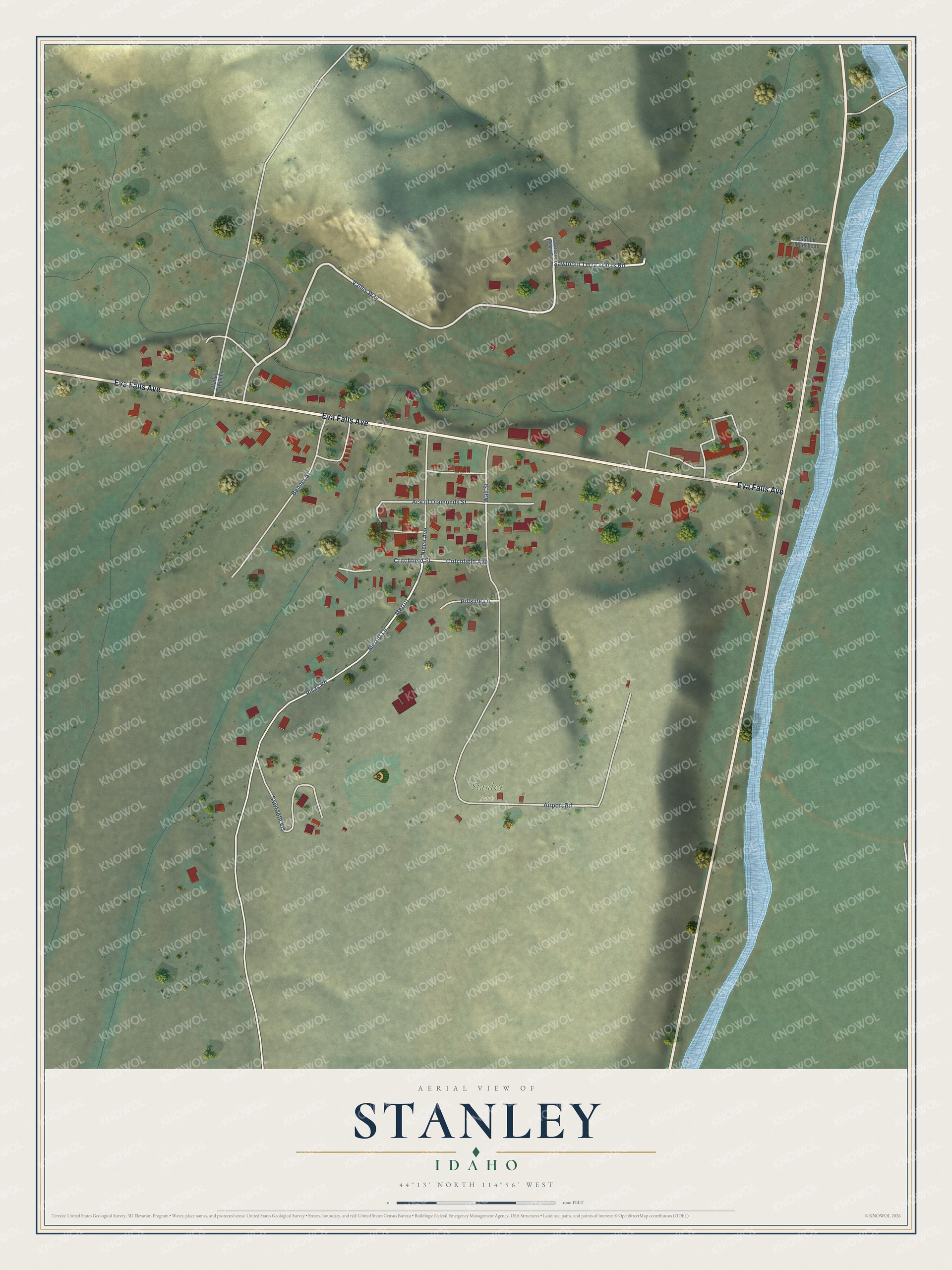 Watermarked full-map preview of Stanley, Idaho
