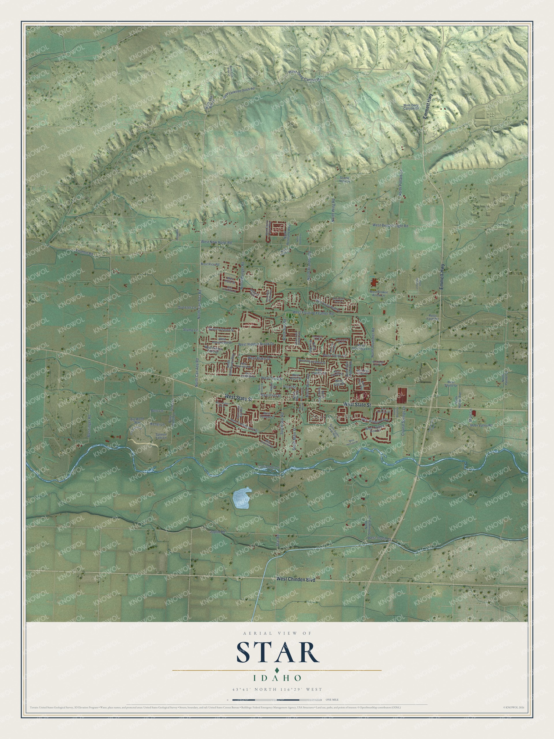 Watermarked full-map preview of Star, Idaho