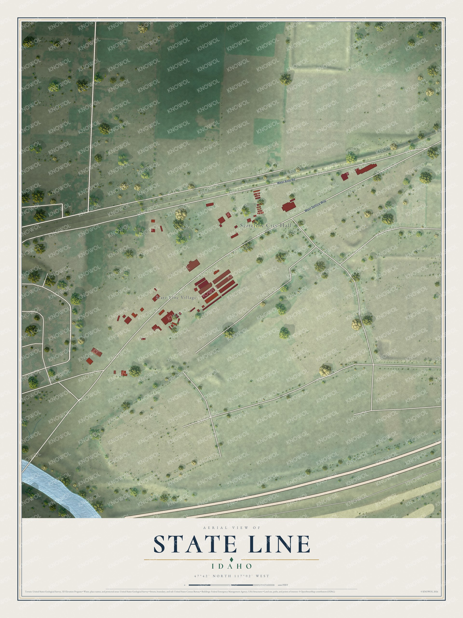 Watermarked full-map preview of State Line, Idaho