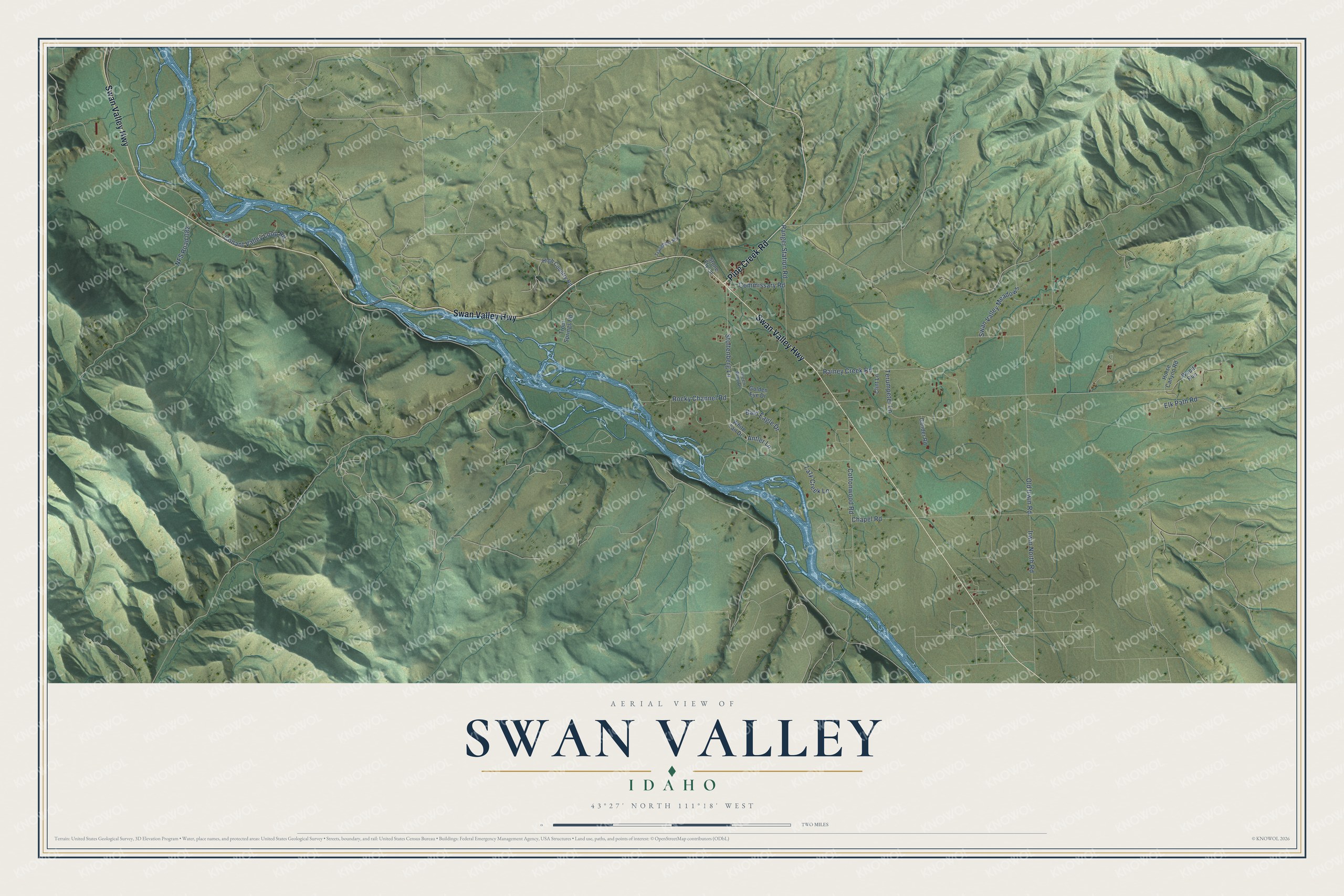 Watermarked full-map preview of Swan Valley, Idaho