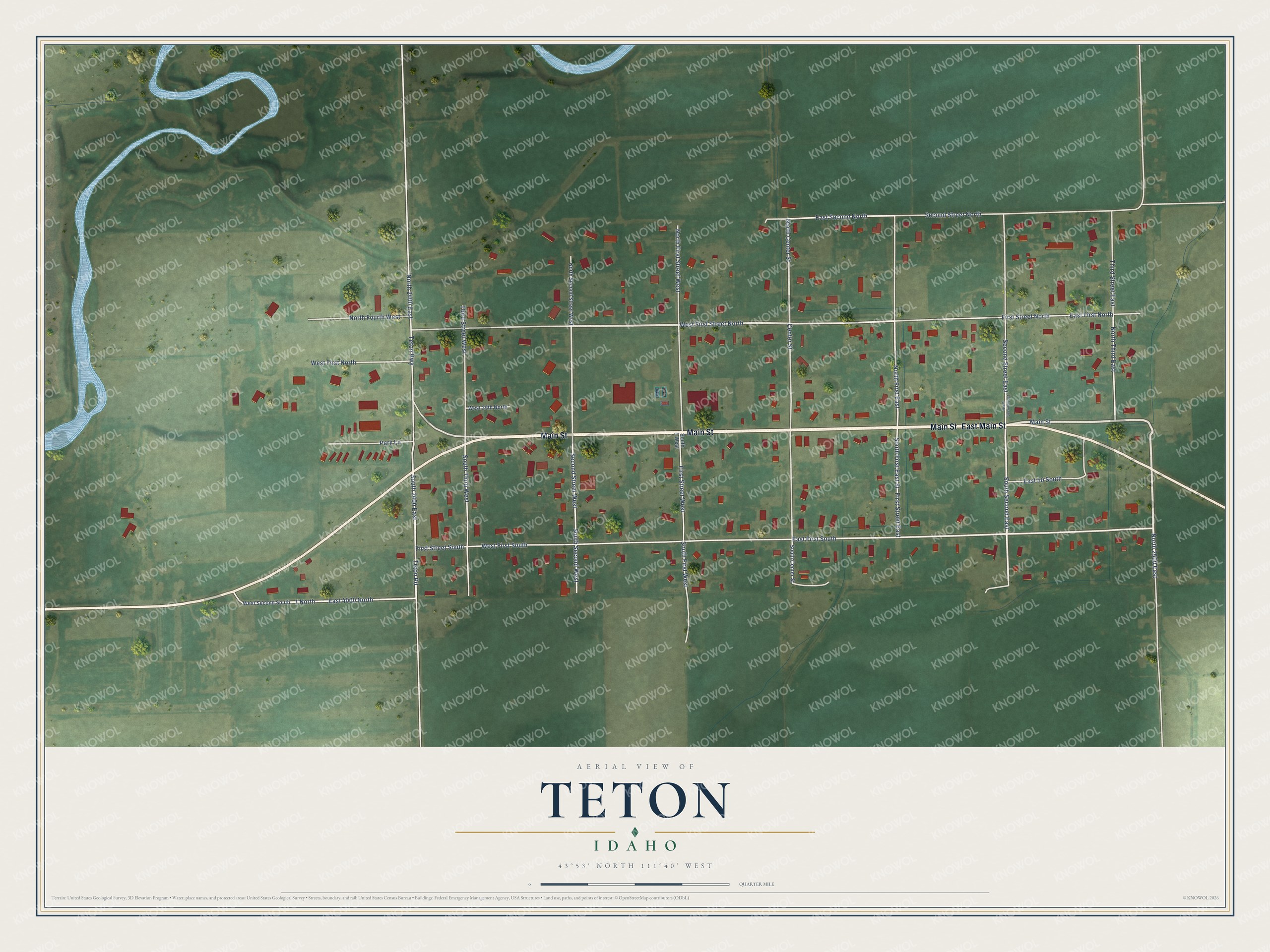 Watermarked full-map preview of Teton, Idaho