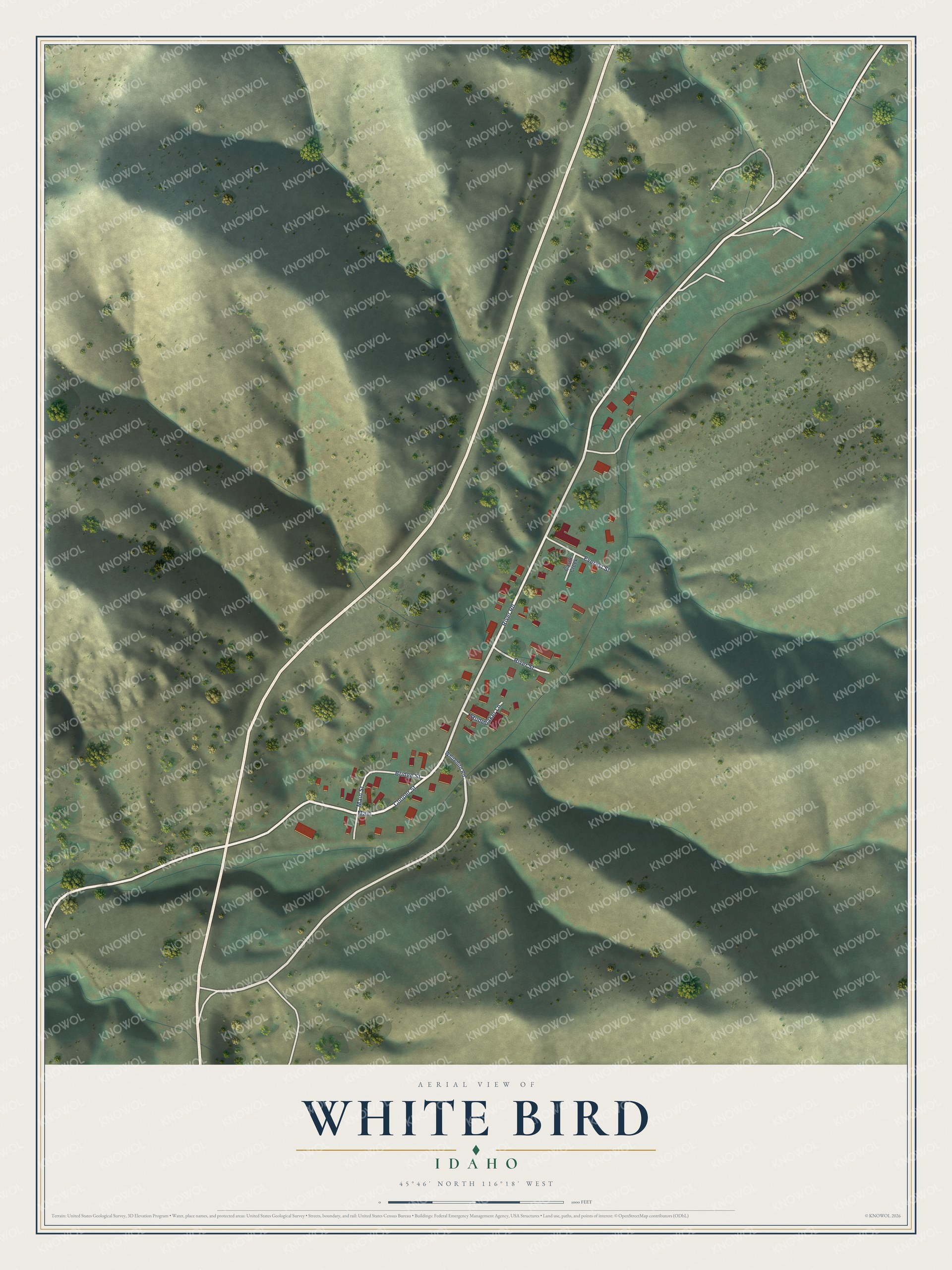 Watermarked full-map preview of White Bird, Idaho