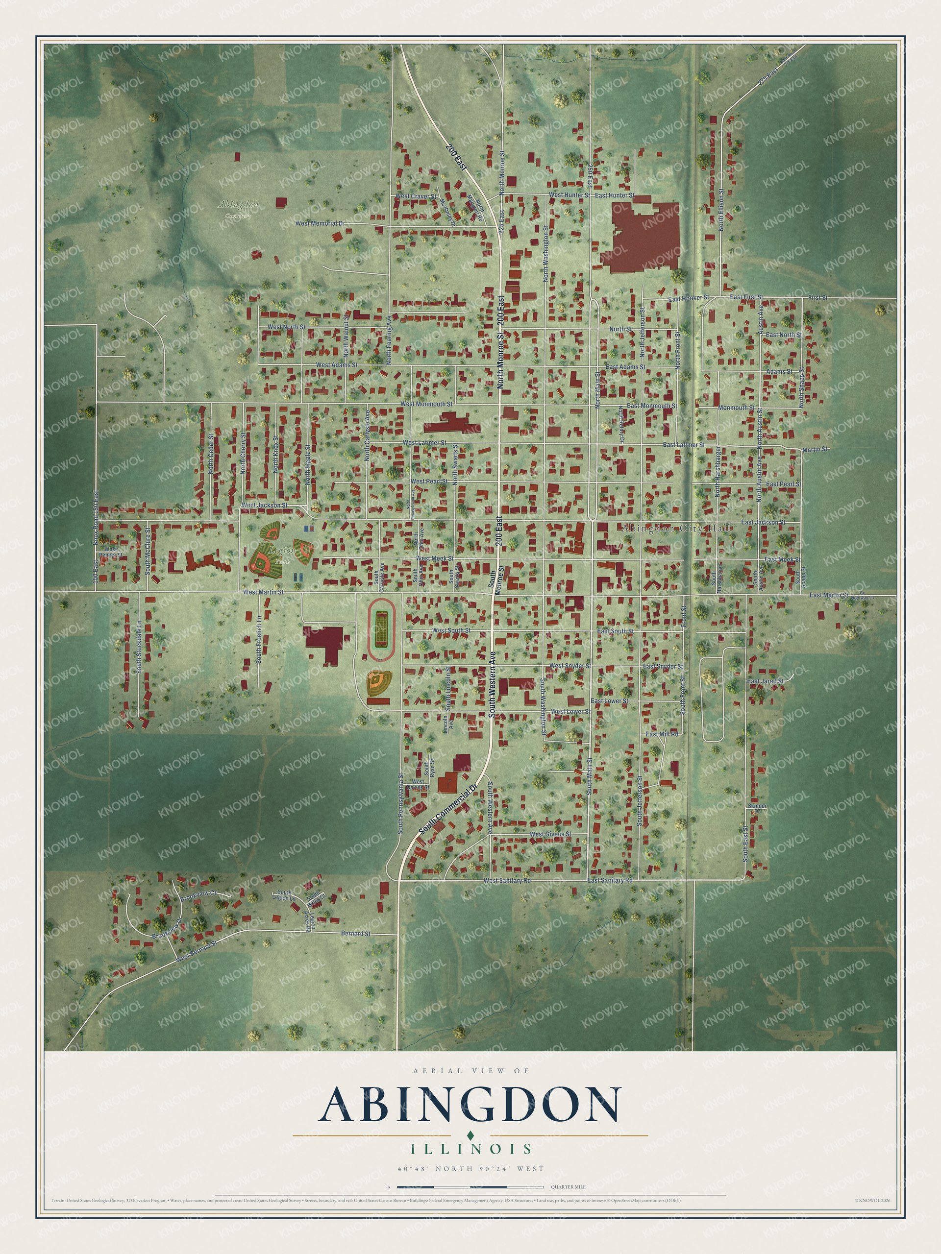 Watermarked full-map preview of Abingdon, Illinois