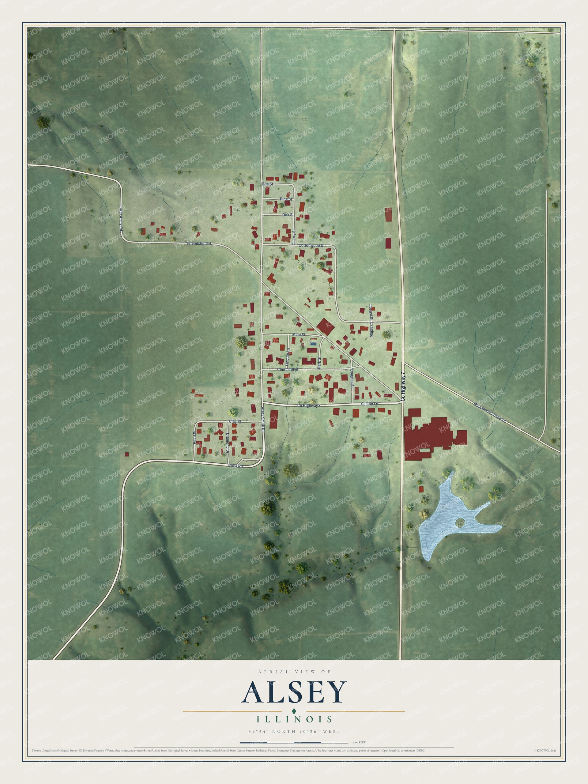 Watermarked full-map preview of Alsey, Illinois