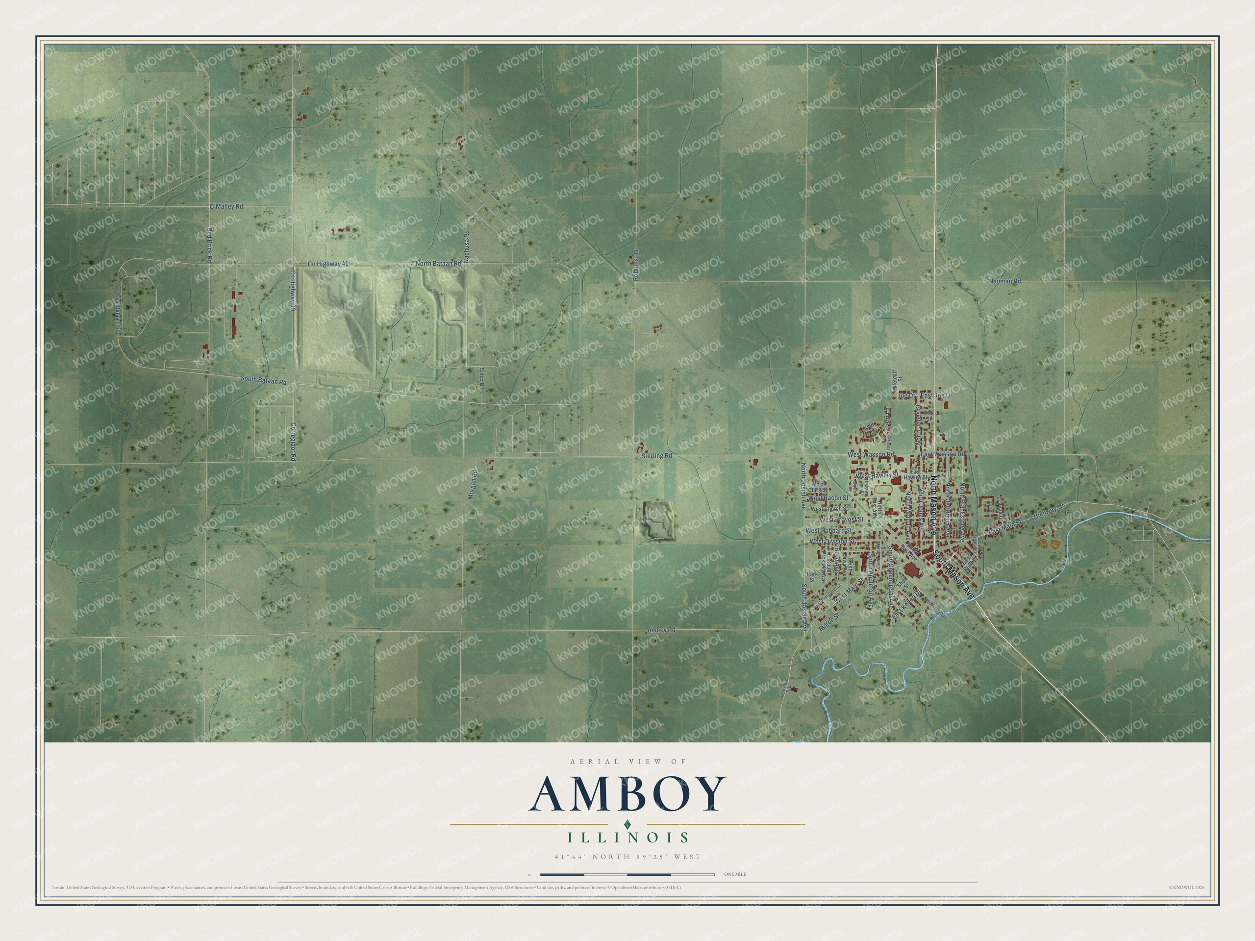 Watermarked full-map preview of Amboy, Illinois