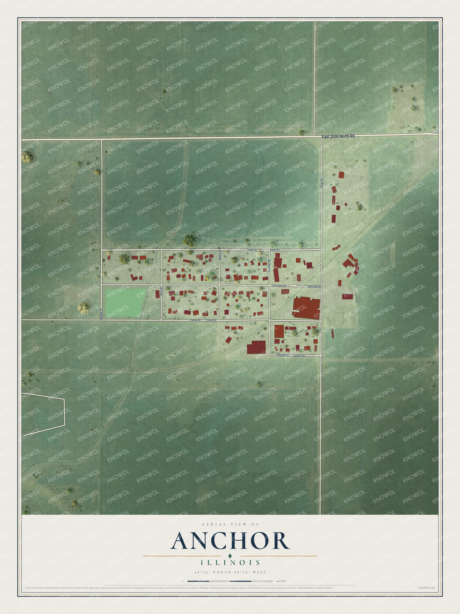 Watermarked full-map preview of Anchor, Illinois
