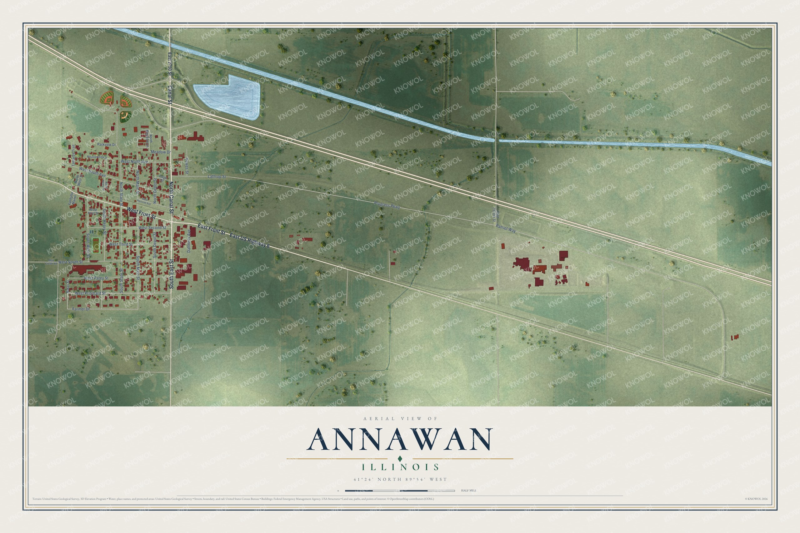 Watermarked full-map preview of Annawan, Illinois