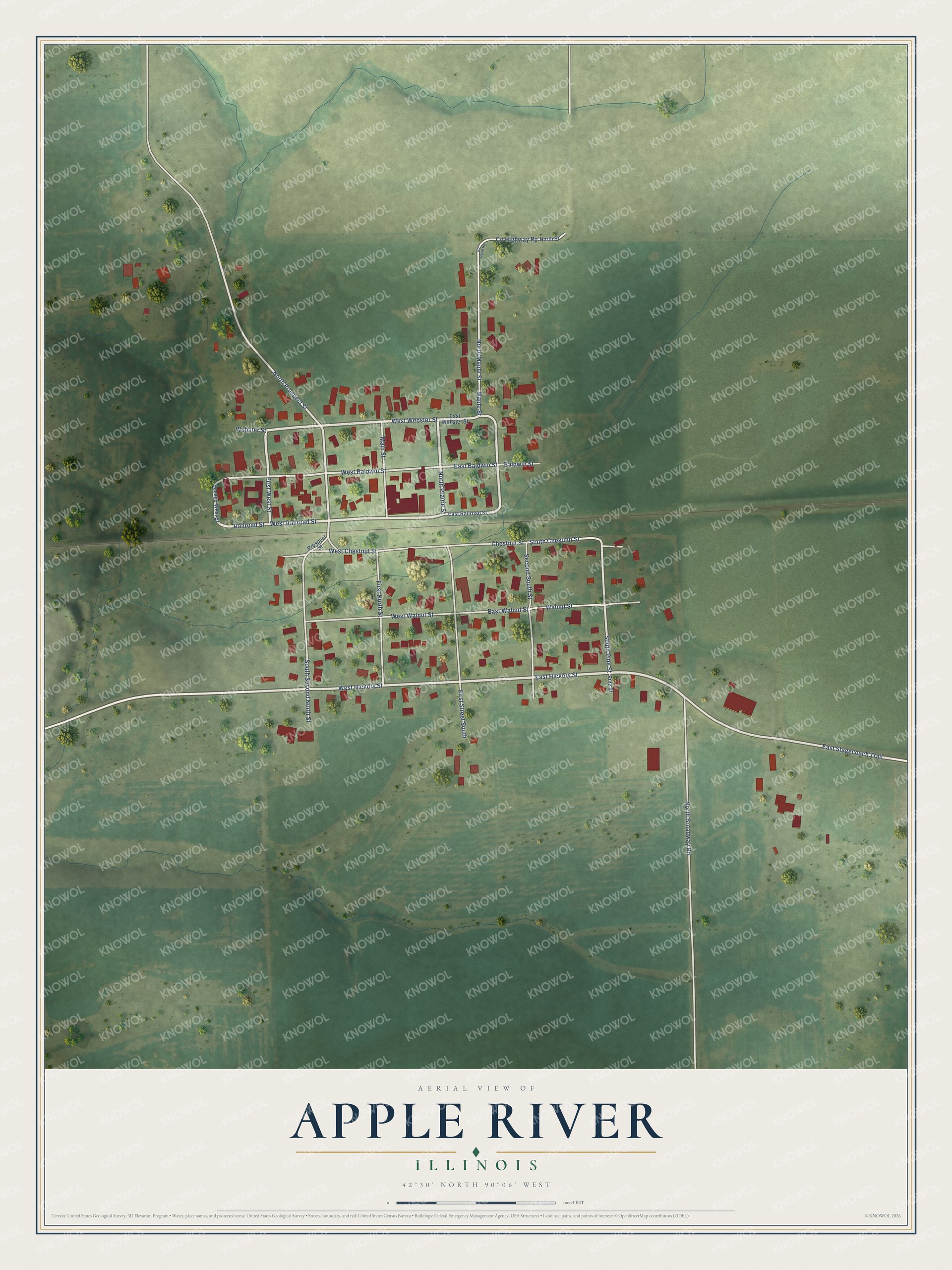 Watermarked full-map preview of Apple River, Illinois