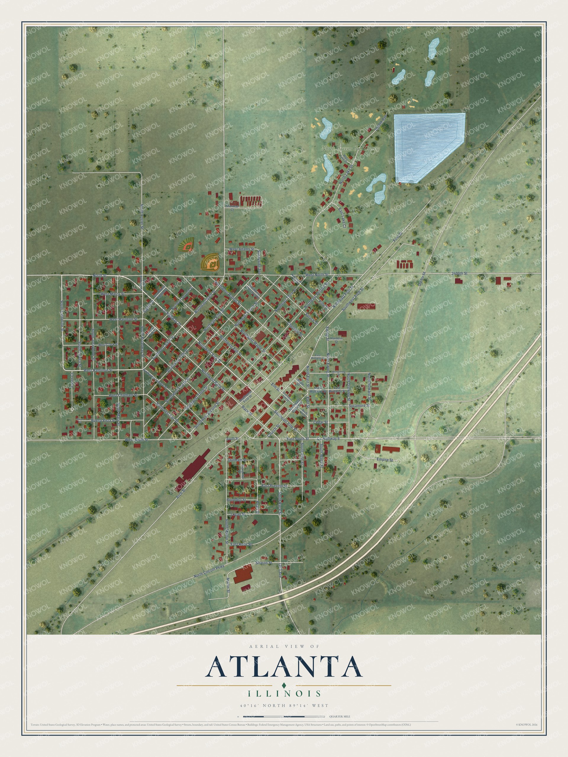 Watermarked full-map preview of Atlanta, Illinois