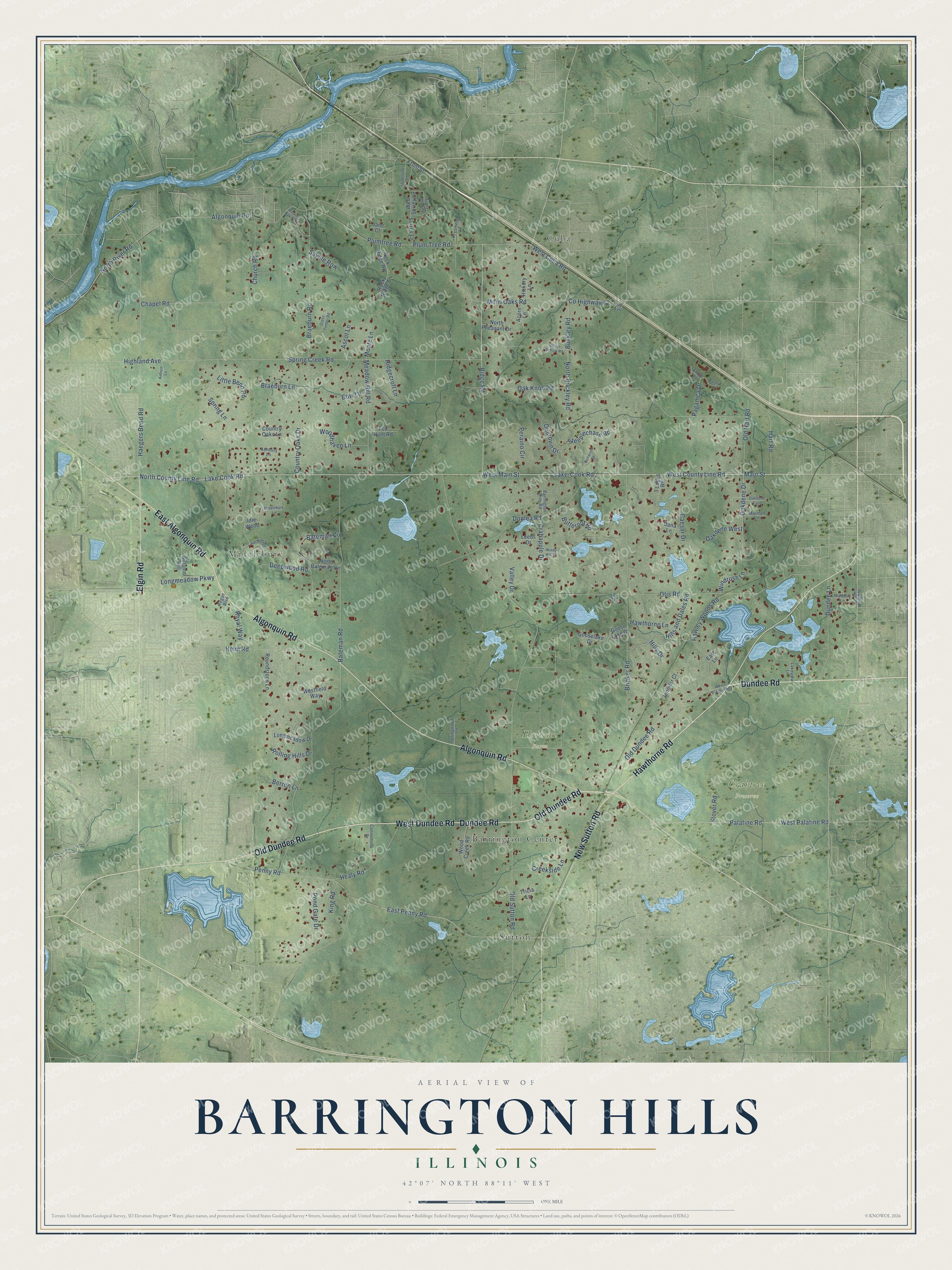 Watermarked full-map preview of Barrington Hills, Illinois
