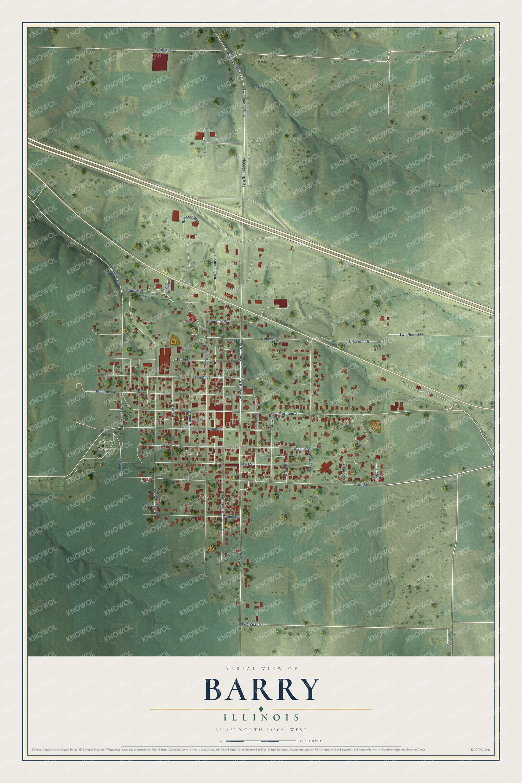 Watermarked full-map preview of Barry, Illinois