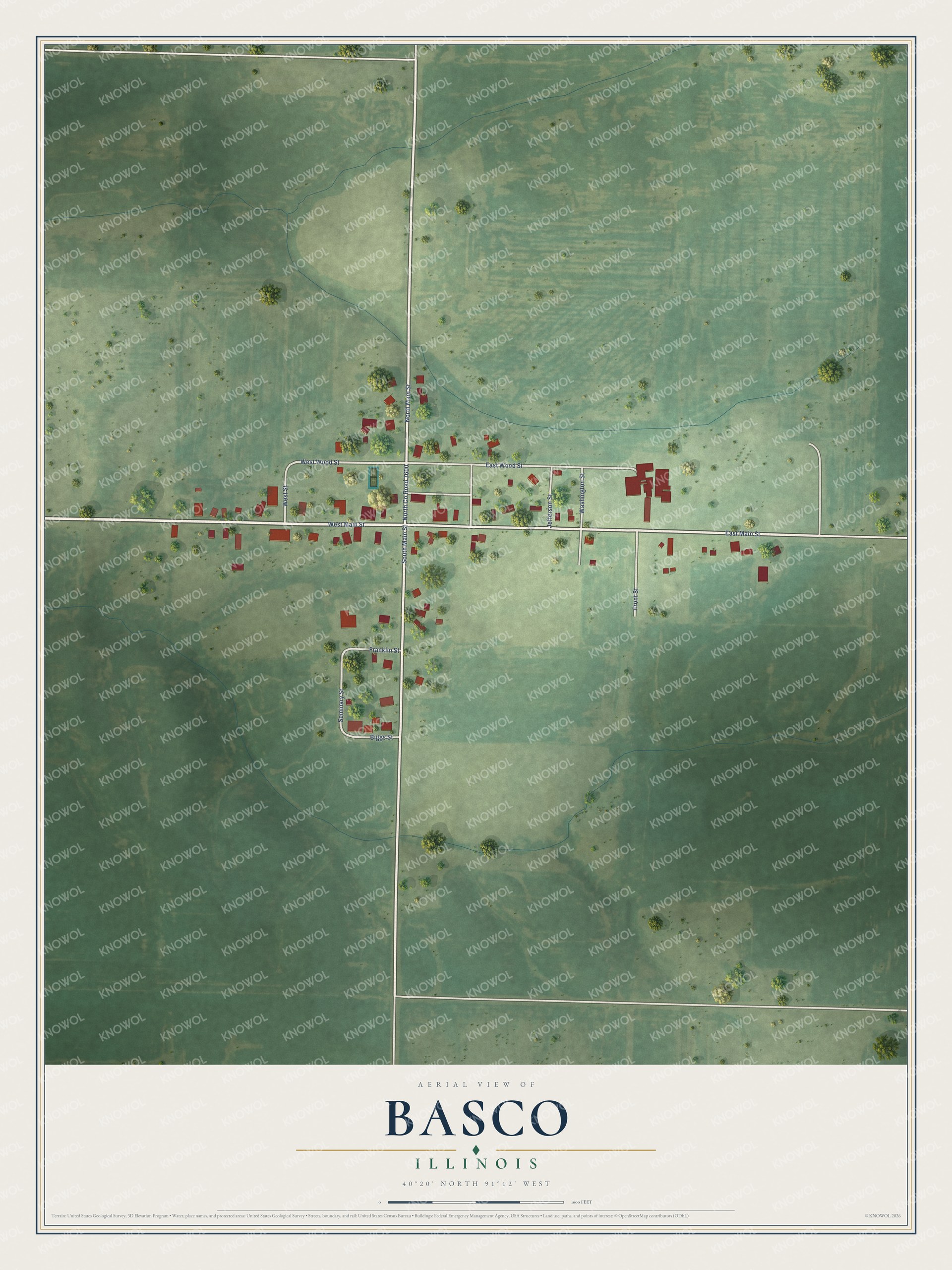 Watermarked full-map preview of Basco, Illinois