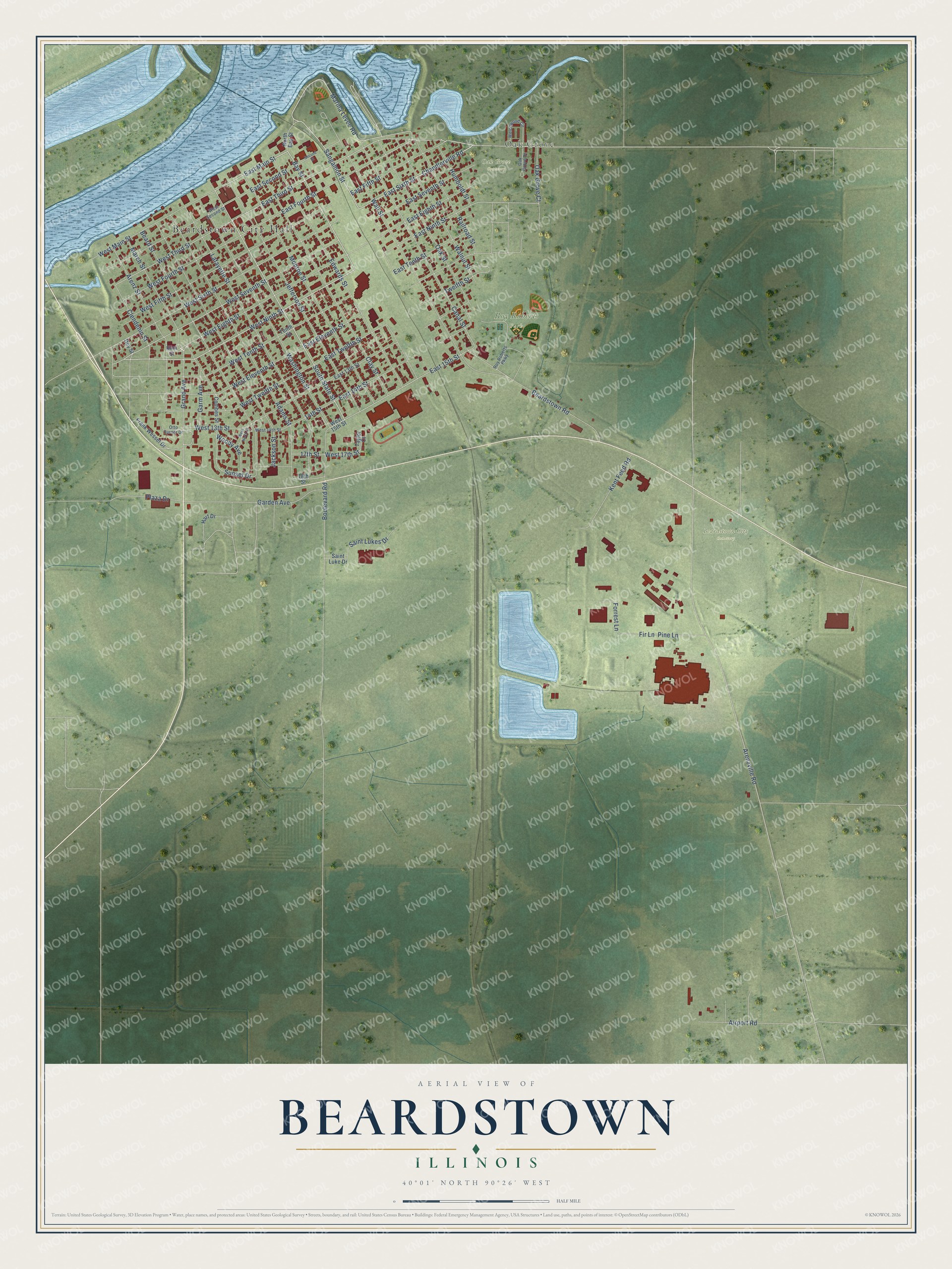 Watermarked full-map preview of Beardstown, Illinois