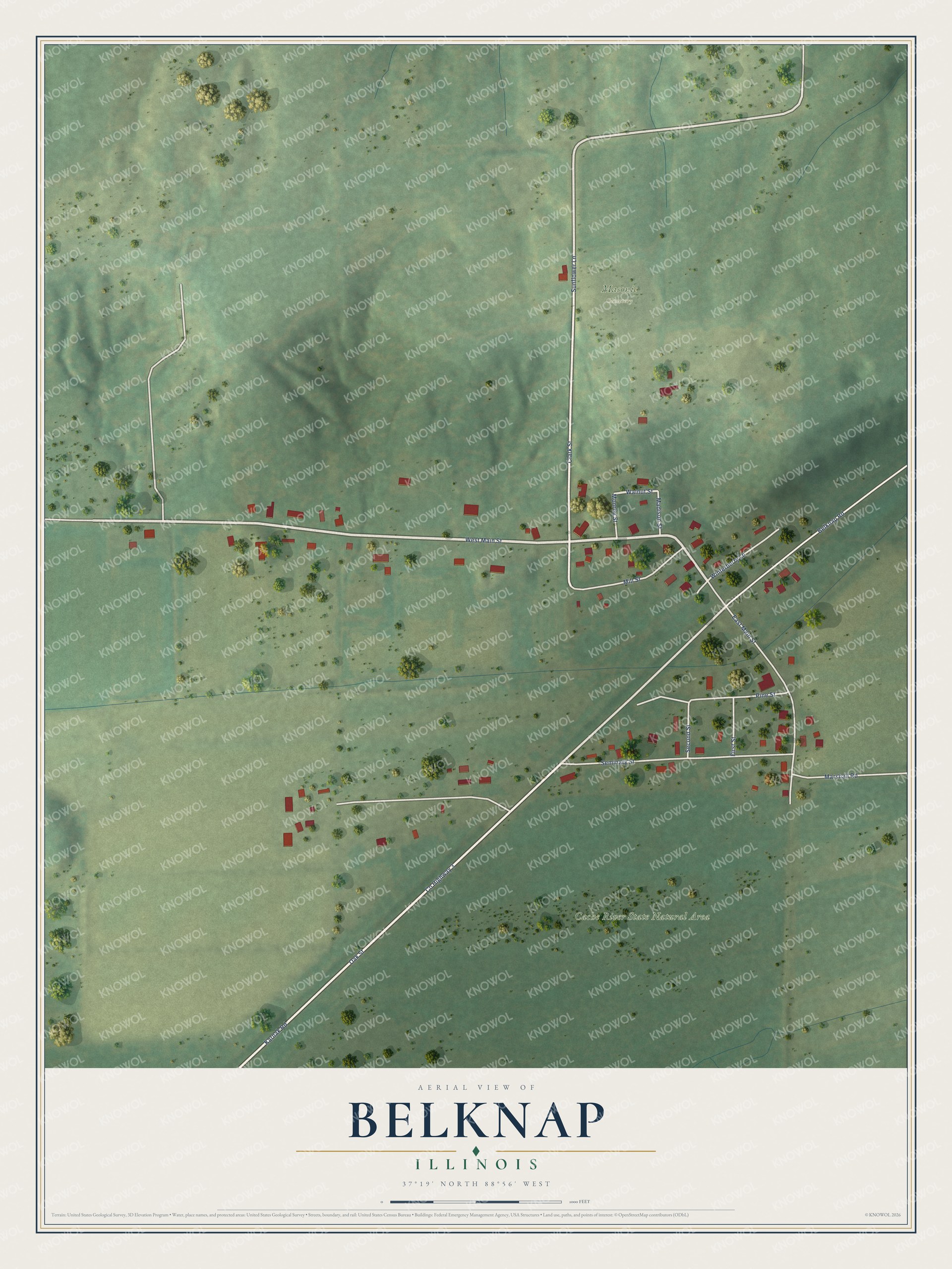 Watermarked full-map preview of Belknap, Illinois