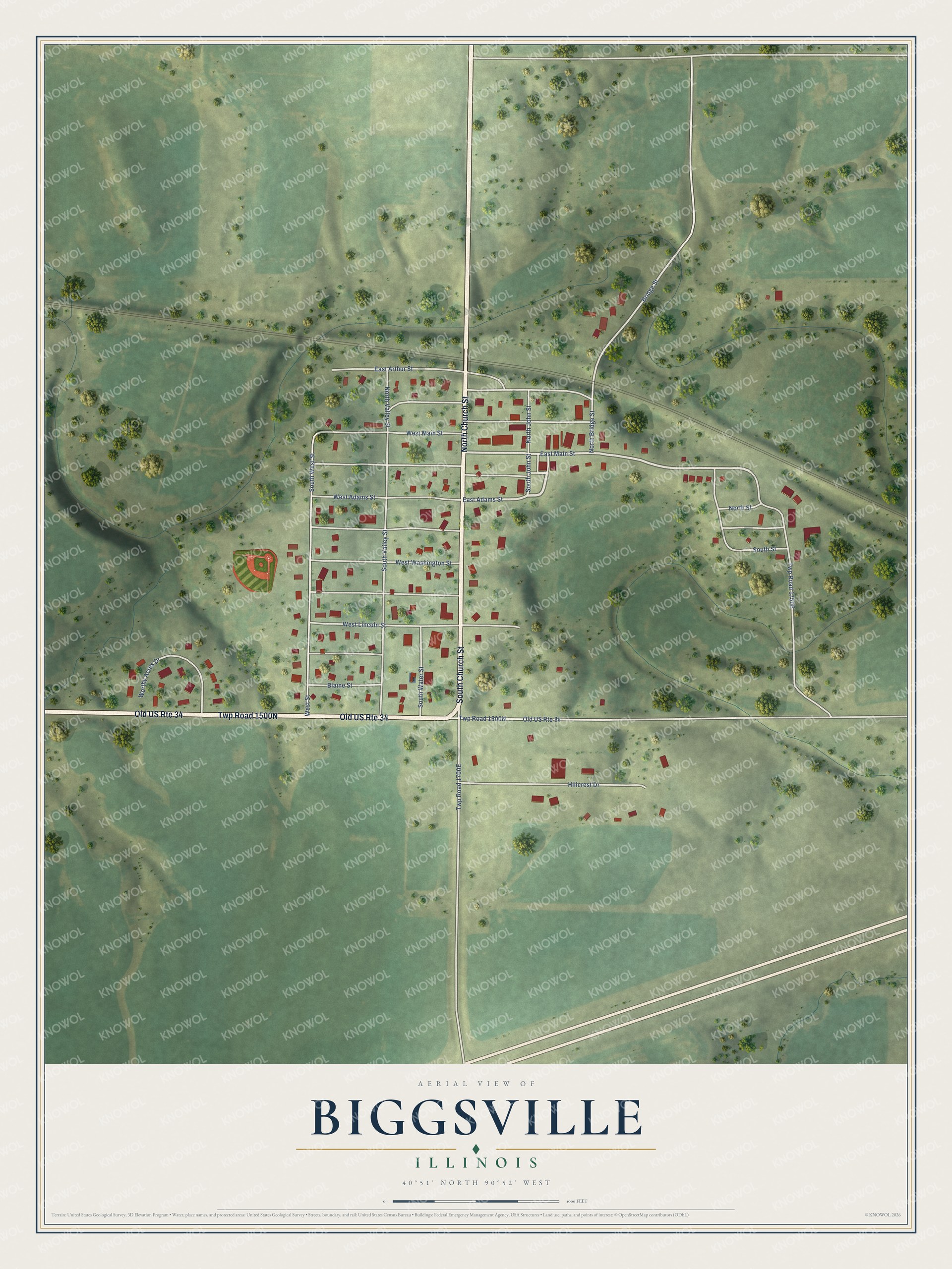 Watermarked full-map preview of Biggsville, Illinois
