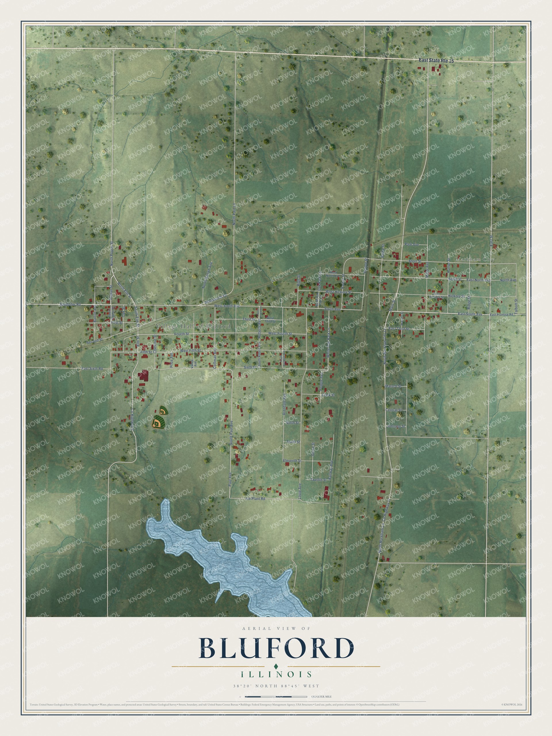Watermarked full-map preview of Bluford, Illinois